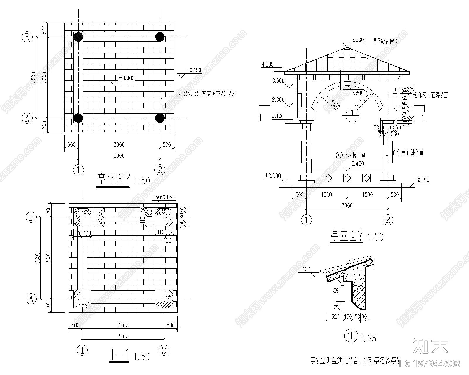 欧式亭子施工图下载【ID:197944608】