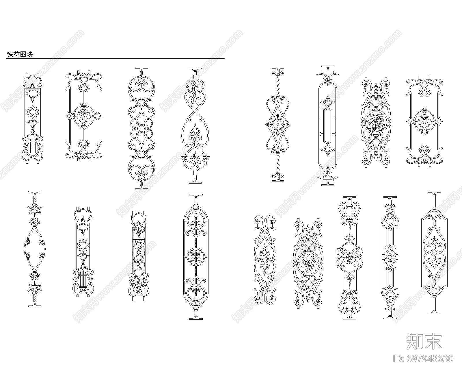 铁花图块施工图下载【ID:697943630】