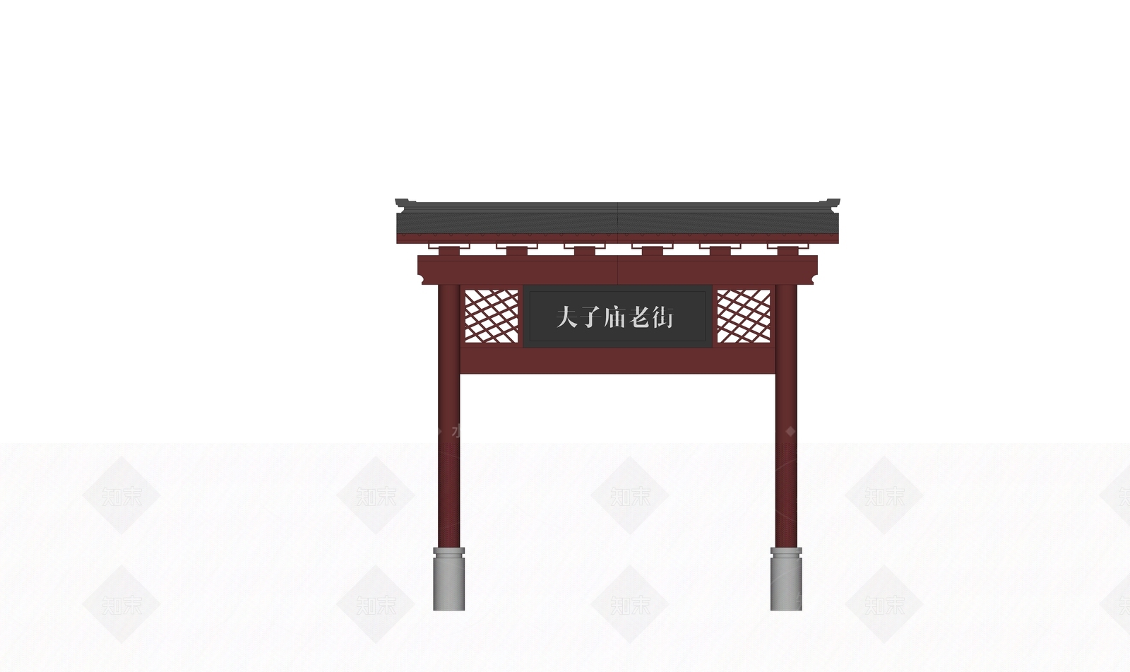 中式夫子庙牌楼SU模型下载【ID:497942561】