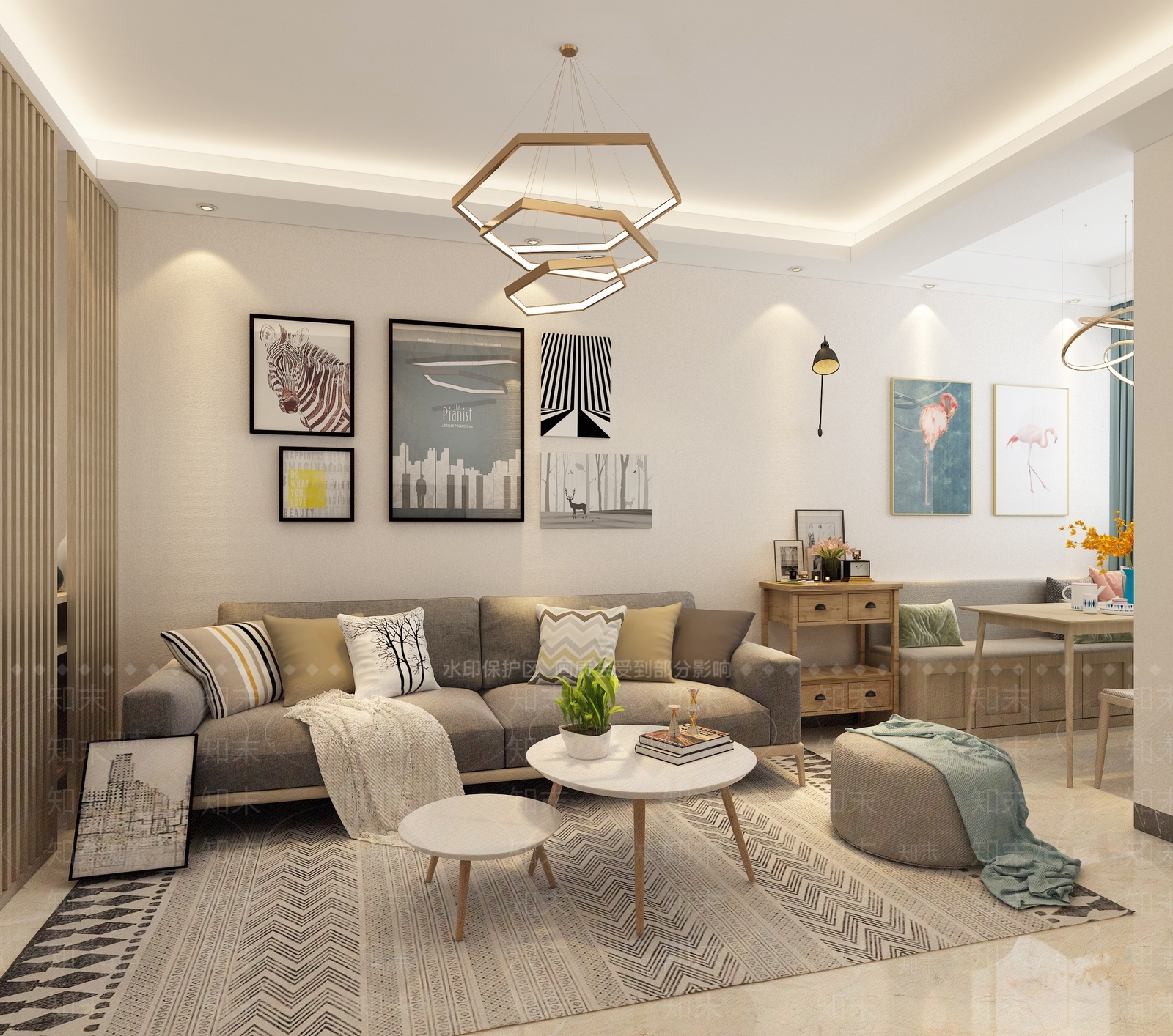 北欧单身公寓3D模型下载【ID:997949796】
