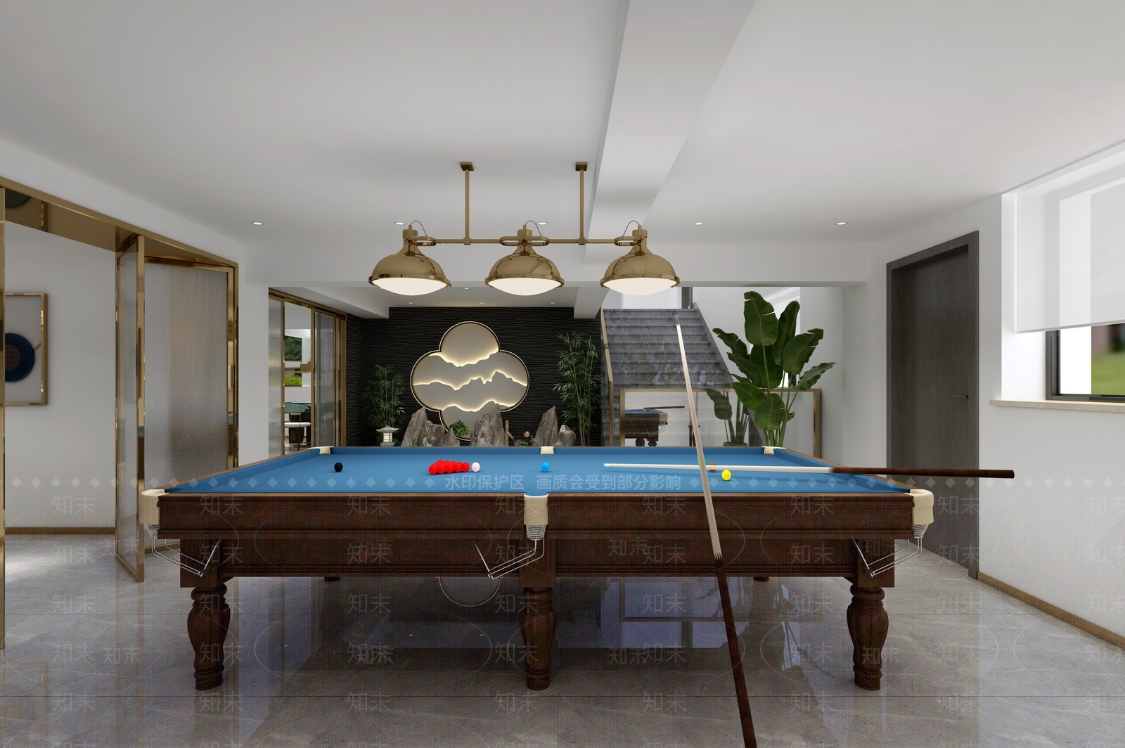 新中式棋牌室3D模型下载【ID:897953155】