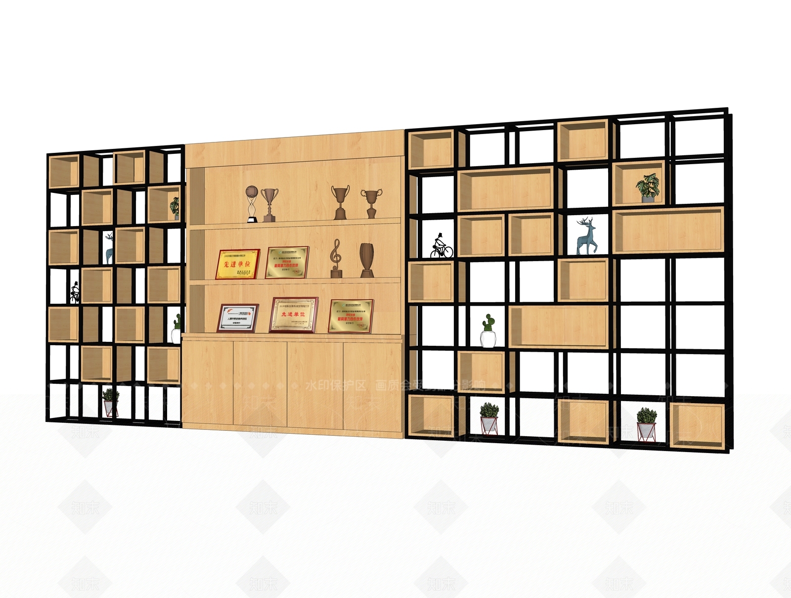 工业荣誉展架SU模型下载【ID:797955150】