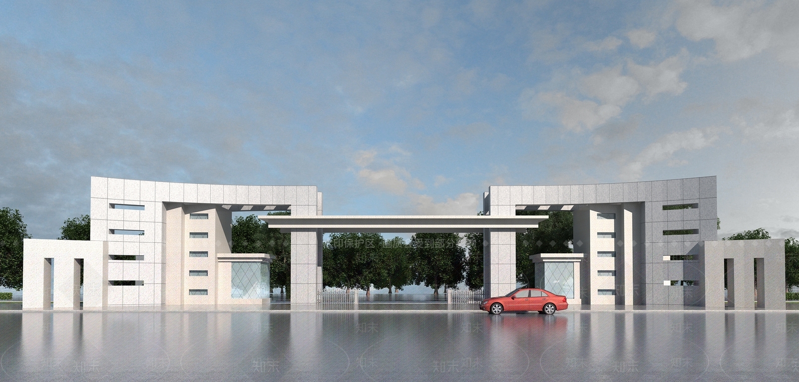 现代企业工厂大门3D模型下载【ID:897954630】