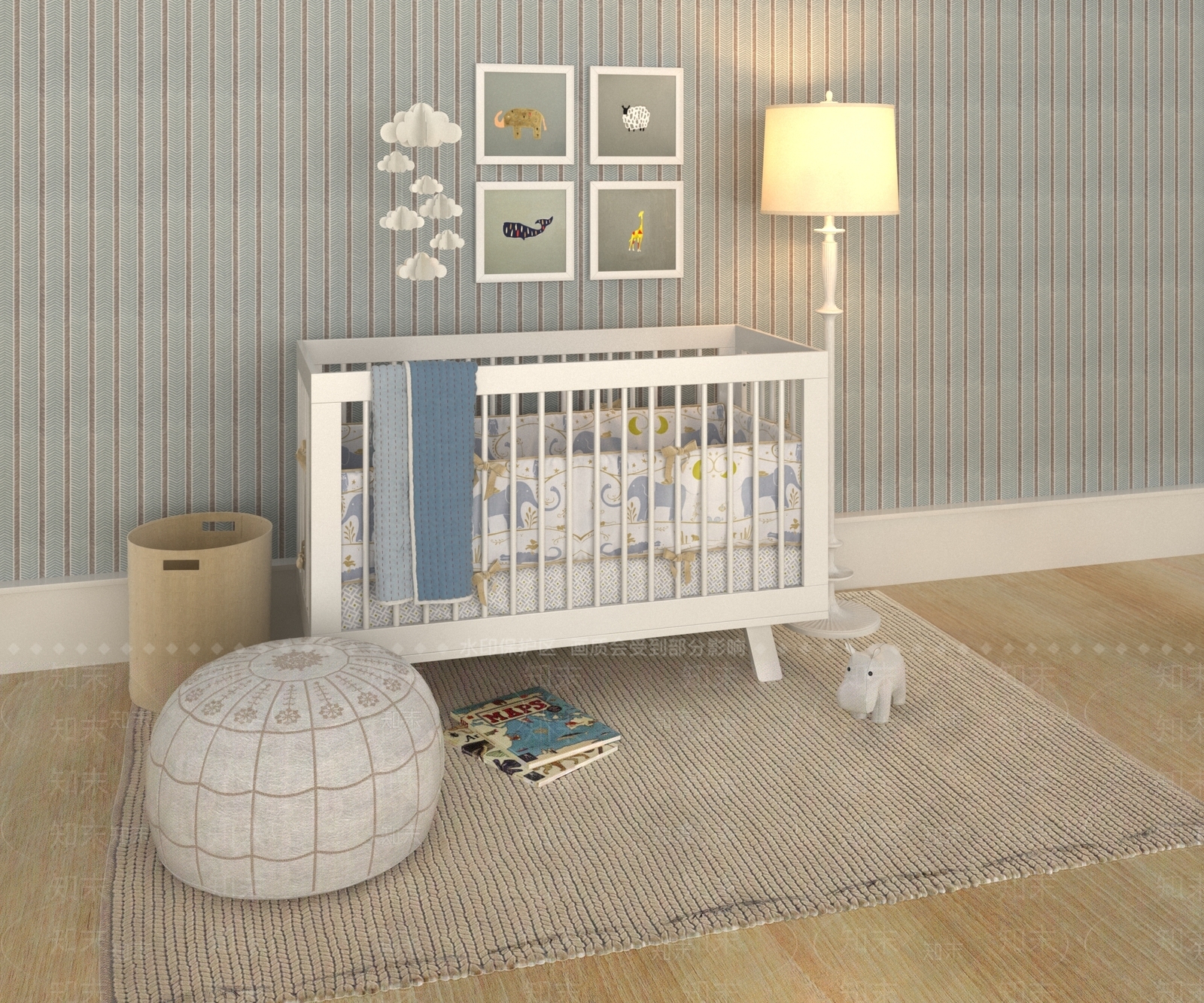 现代儿童床3D模型下载【ID:797958177】