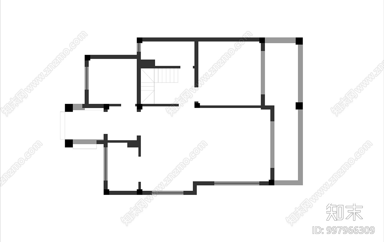 家装空间cad施工图下载【ID:997966309】