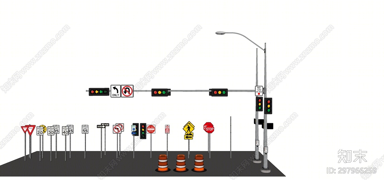 现代交通信号灯SU模型下载【ID:297966259】