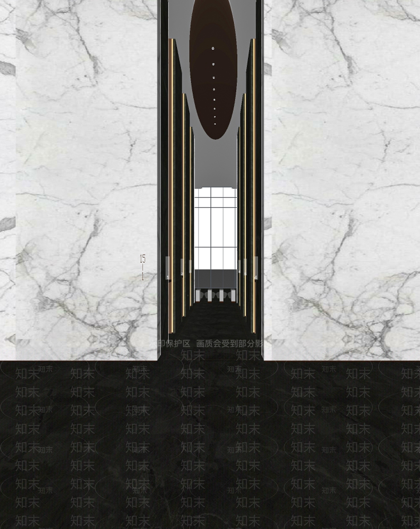 现代公司电梯厅SU模型下载【ID:797971323】