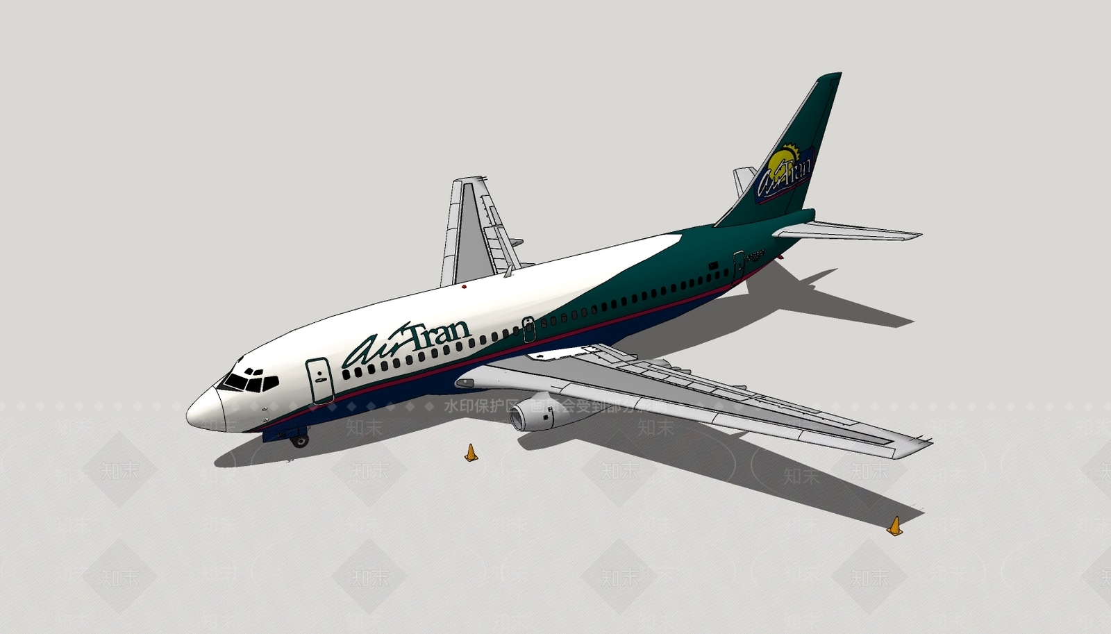 现代航空SU模型下载【ID:897982531】