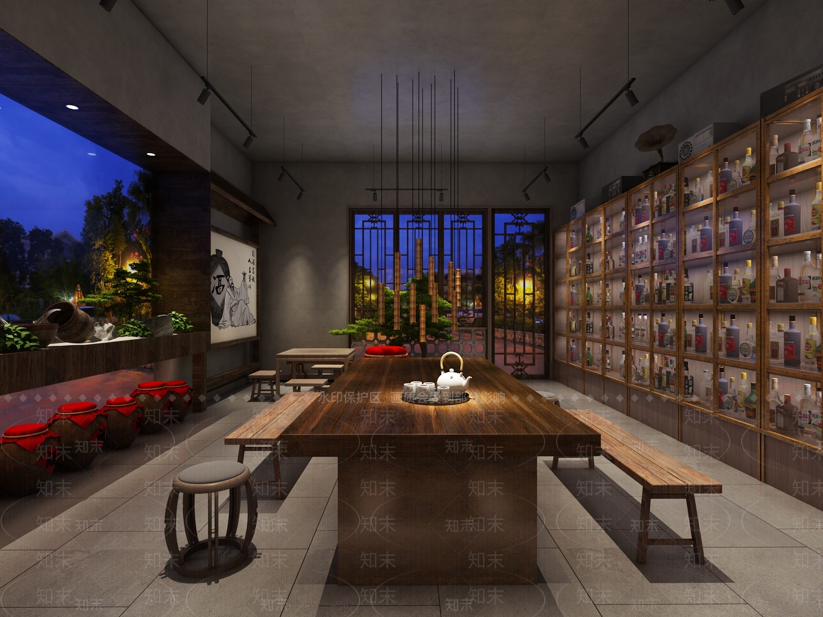 新中式烟酒店3D模型下载【ID:597983425】