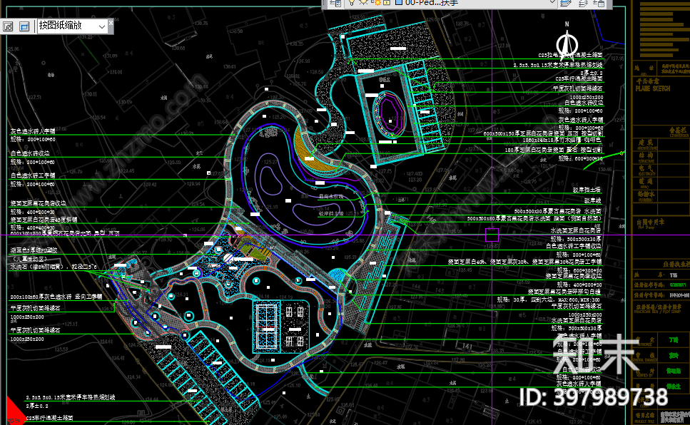 公园景观cad施工图下载【ID:397989738】