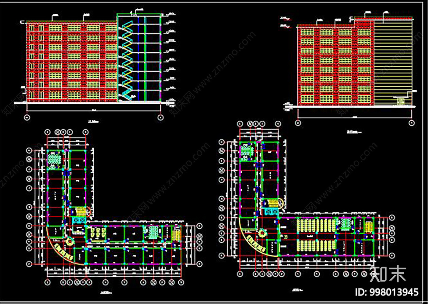 框架结构办公楼施工图下载【ID:998013945】