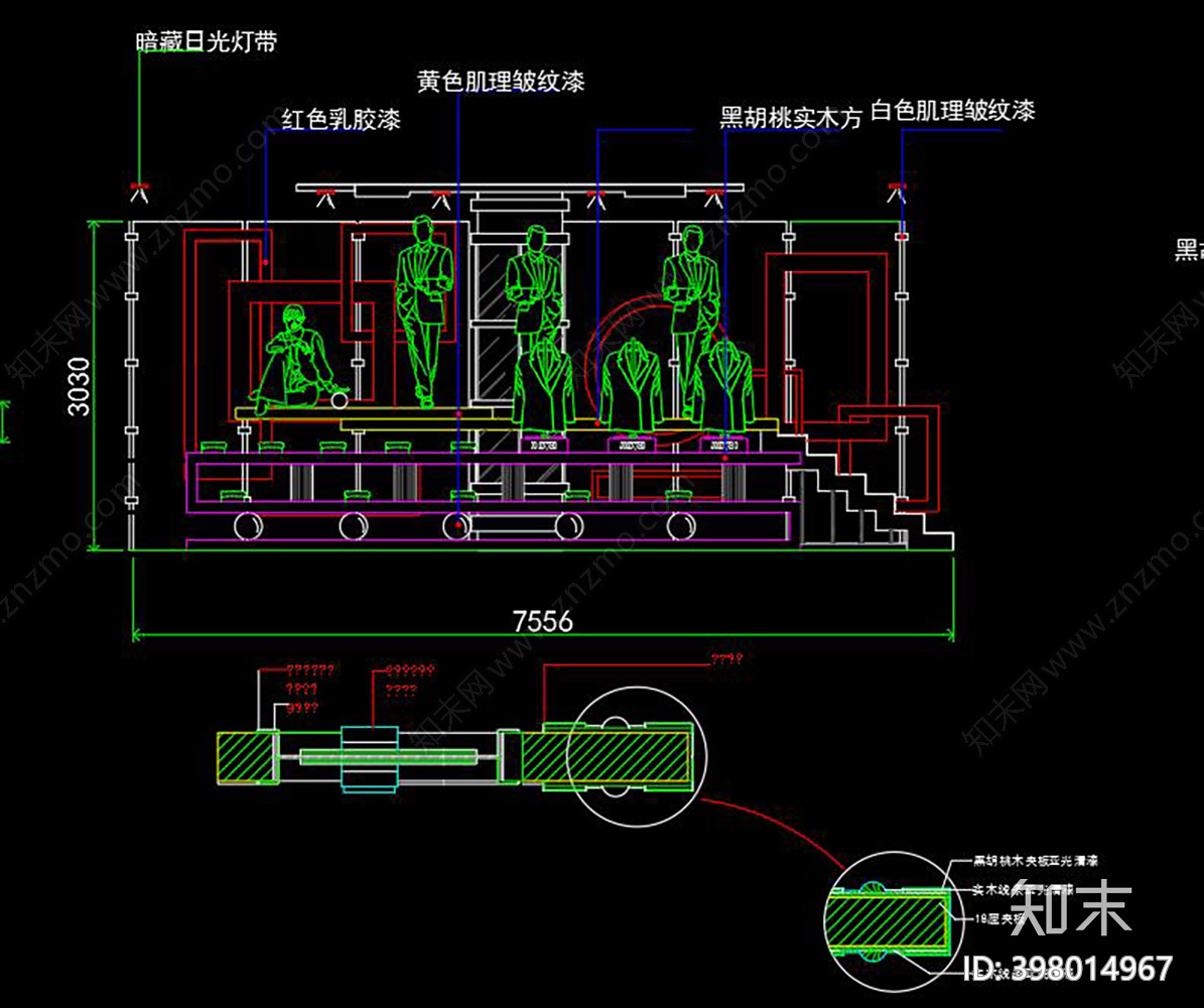 某服装专卖店cad施工图下载【ID:398014967】