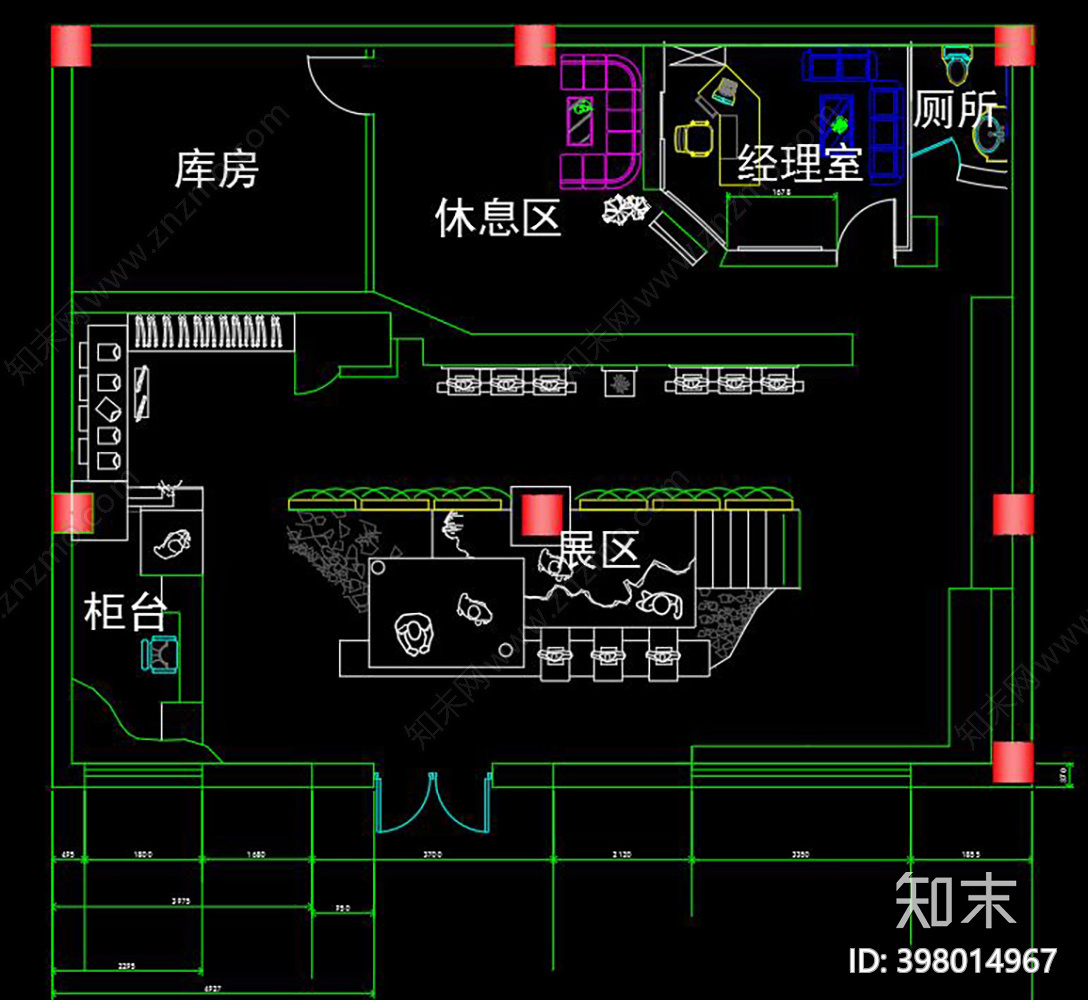 某服装专卖店cad施工图下载【ID:398014967】