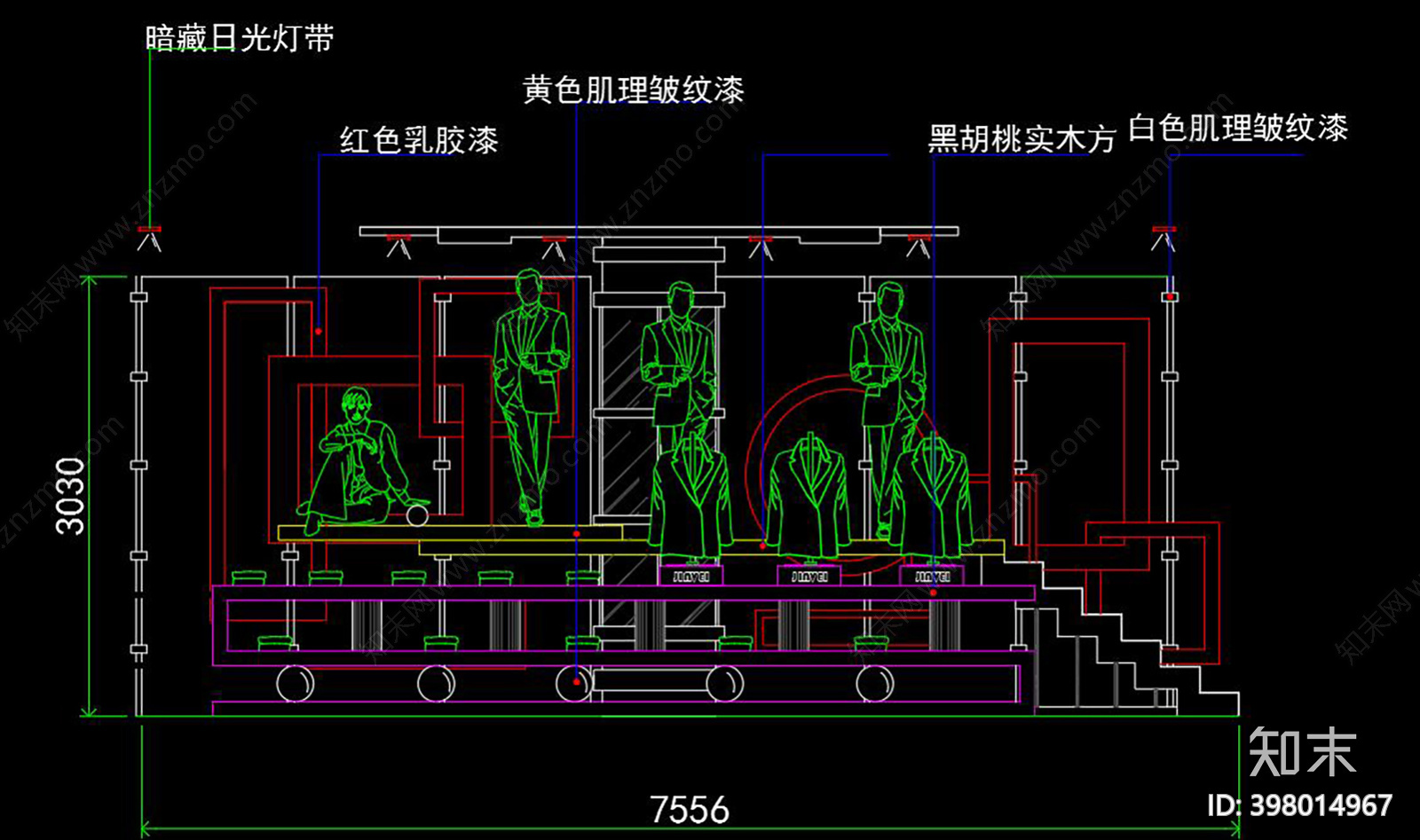 某服装专卖店cad施工图下载【ID:398014967】