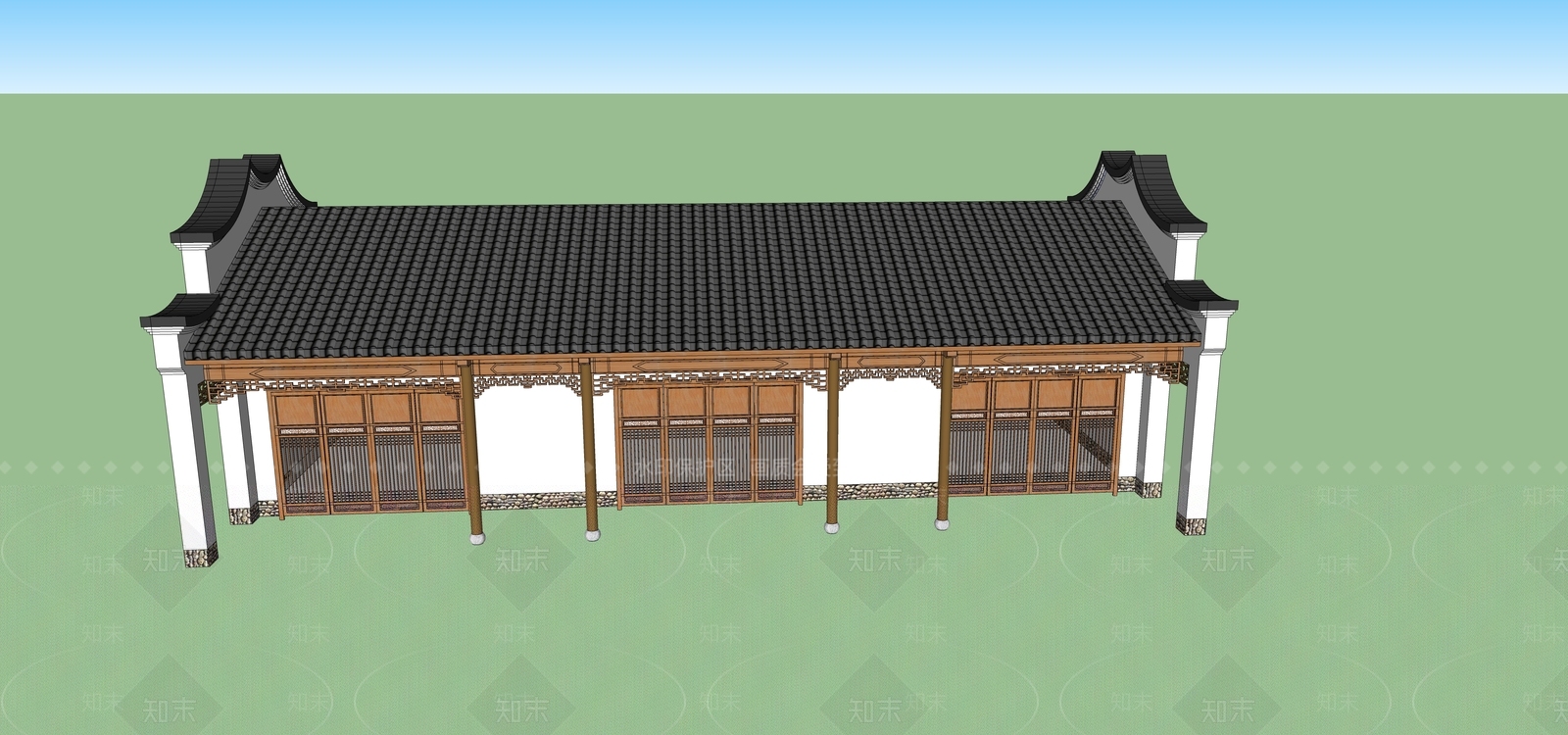 中式其他公建SU模型下载【ID:398014499】