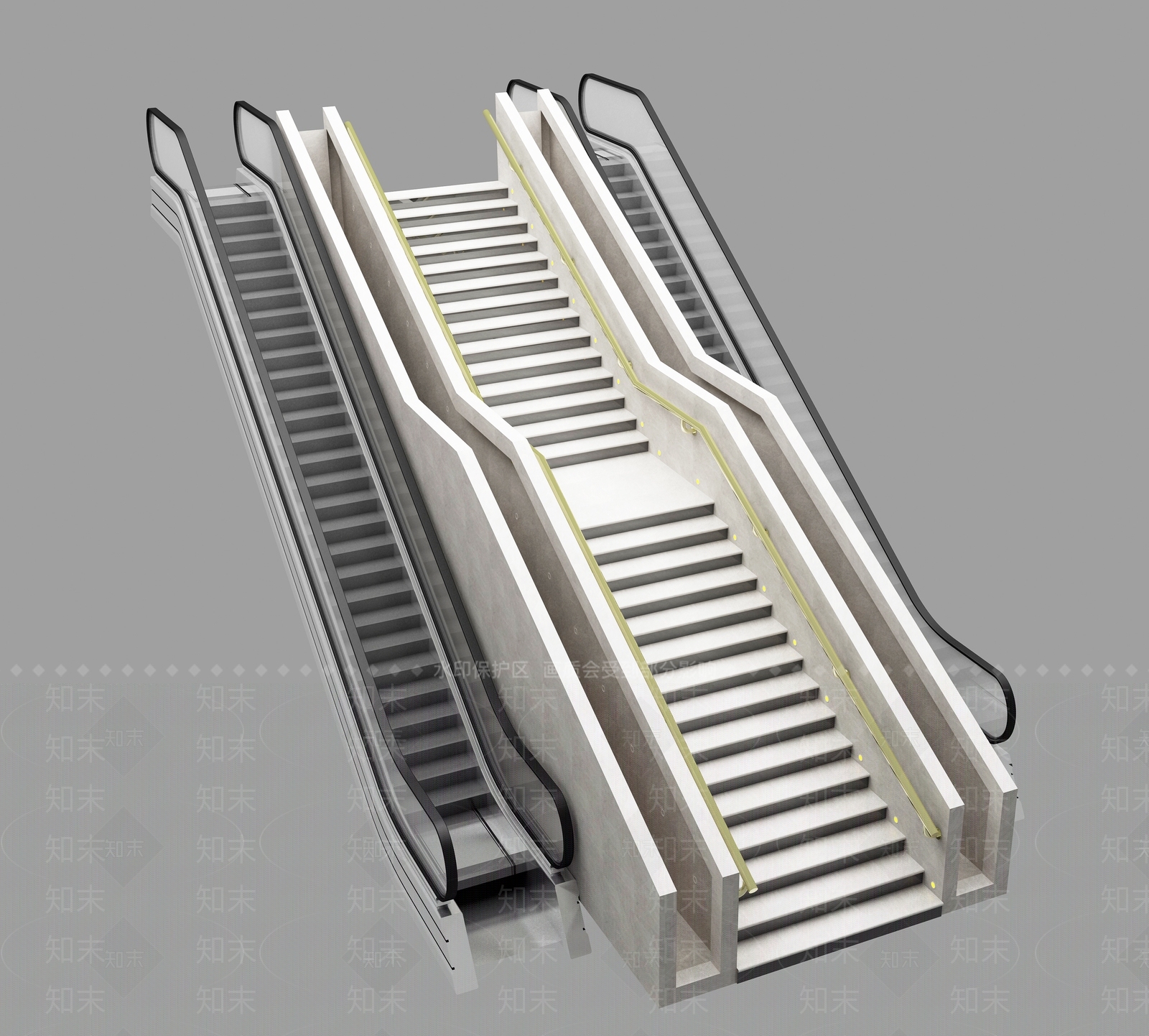 现代自动扶梯3D模型下载【ID:898023763】
