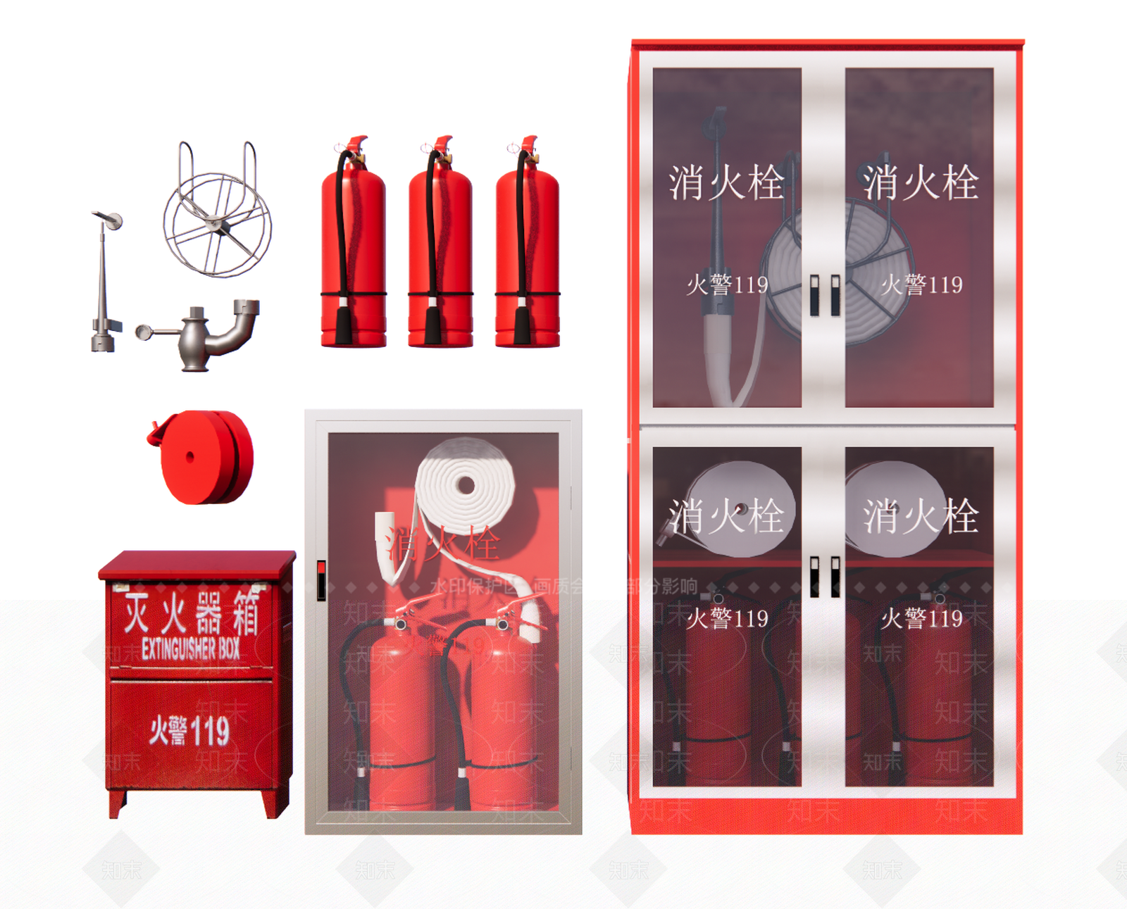 现代灭火器SU模型下载【ID:998035893】
