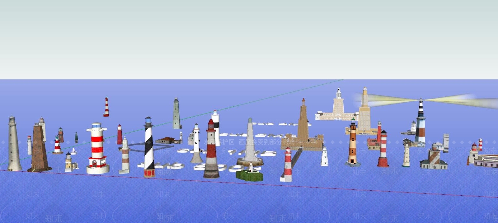 现代灯塔SU模型下载【ID:498048048】