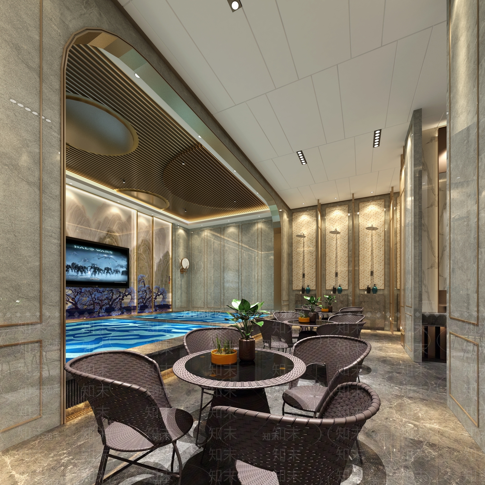 新中式足浴会所3D模型下载【ID:798070125】