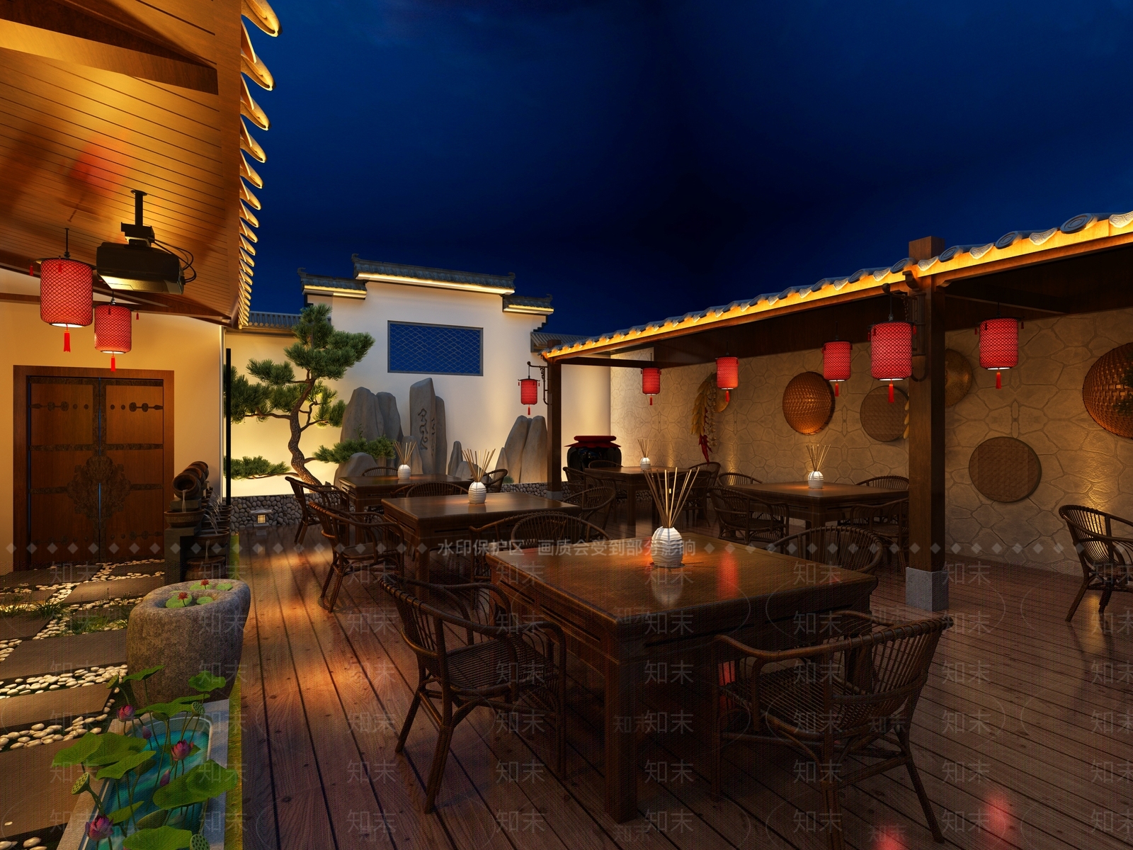 新中式火锅店3D模型下载【ID:398083271】