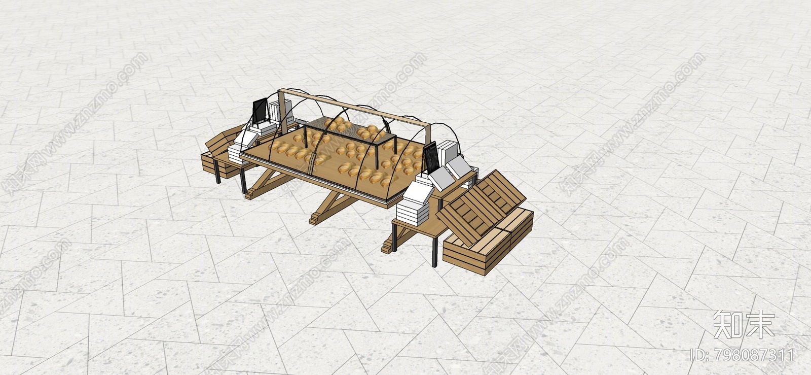 现代面包柜SU模型下载【ID:798087311】