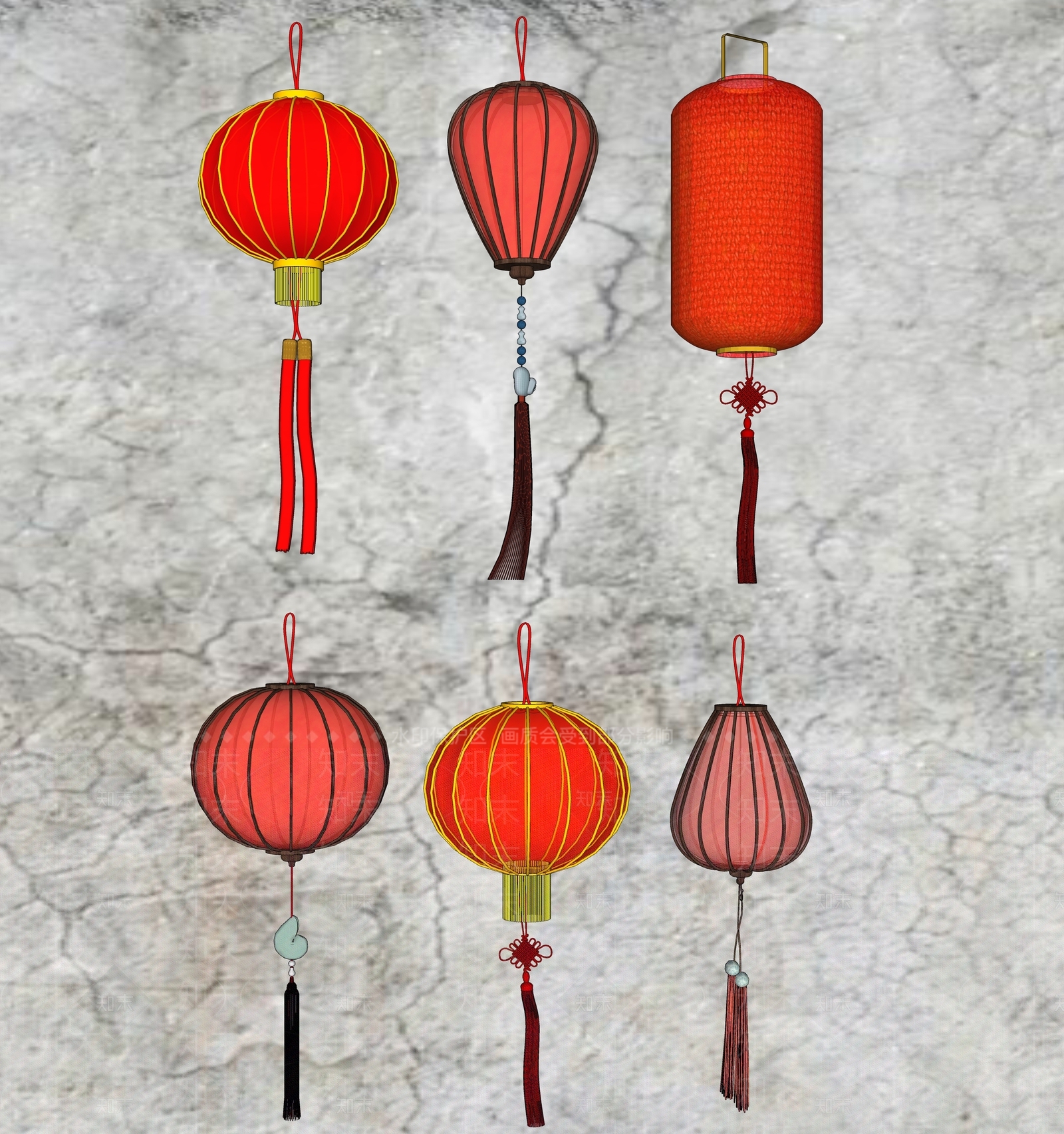 中式灯笼SU模型下载【ID:798088919】