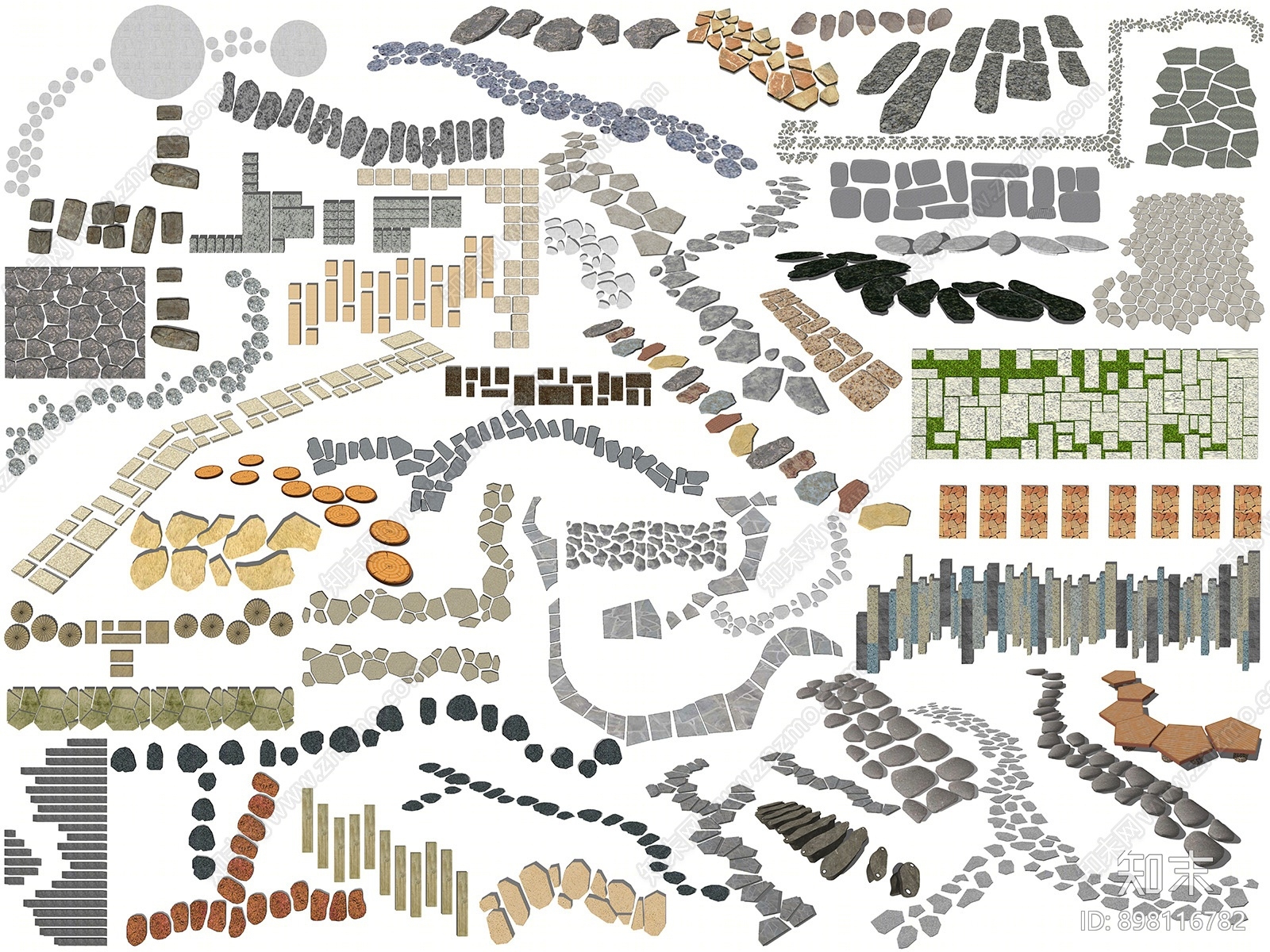 现代石头小路SU模型下载【ID:898116782】