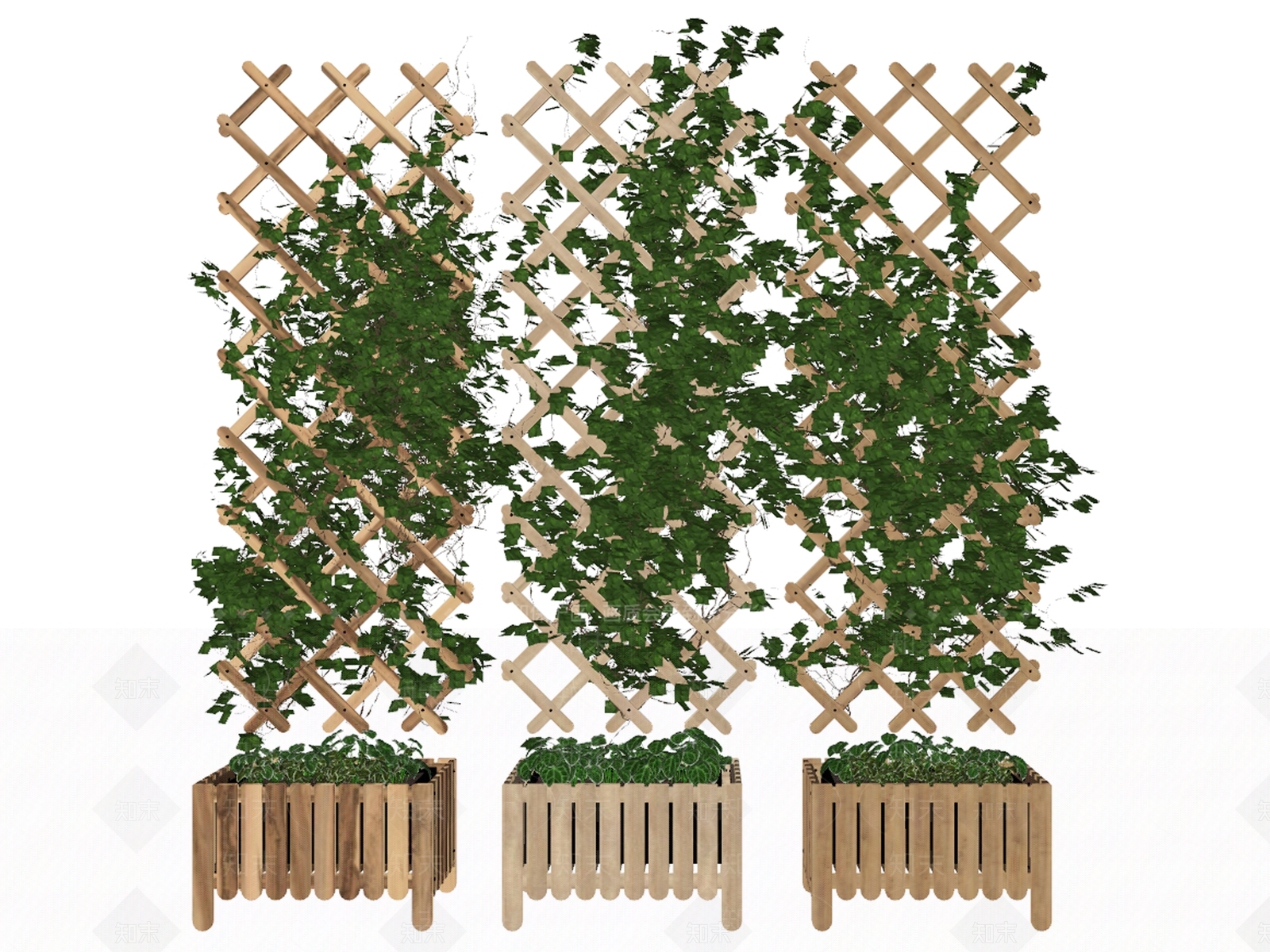 中式爬藤花架SU模型下载【ID:198121757】