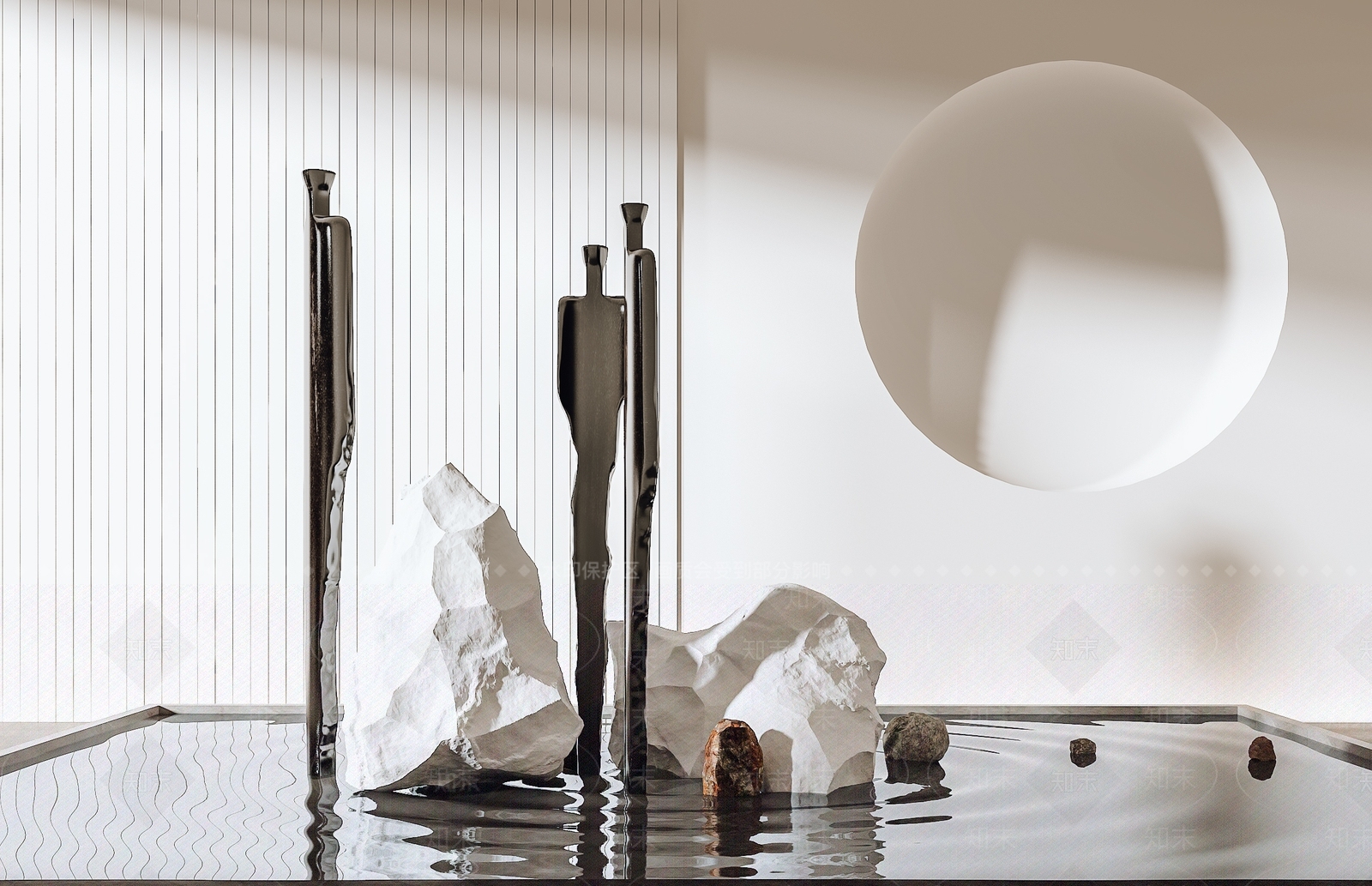 现代雕塑装置3D模型下载【ID:398123840】