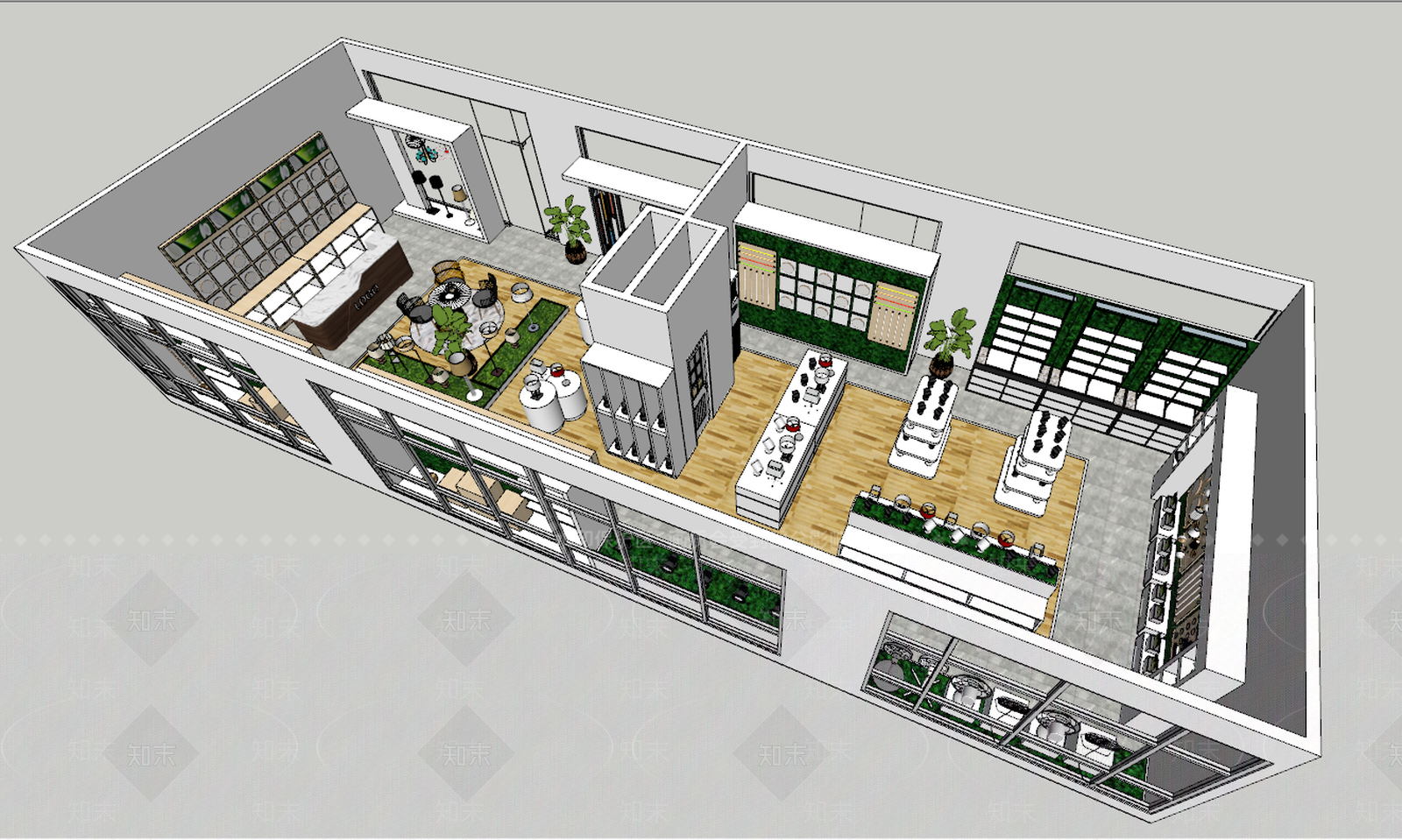 现代商业展厅SU模型下载【ID:298134907】
