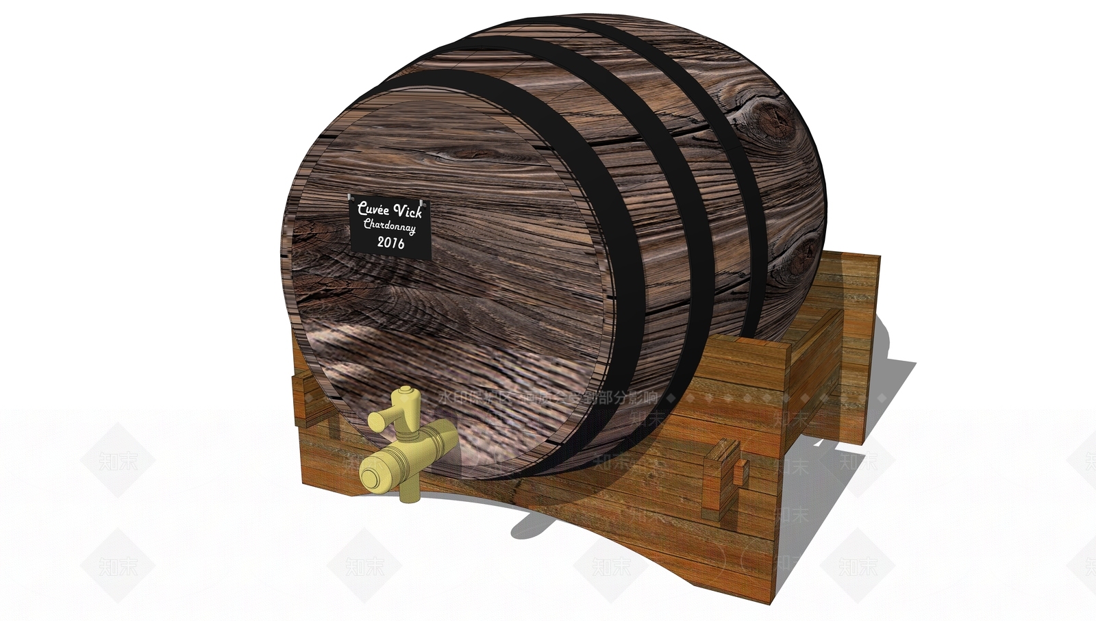欧式葡萄酒桶SU模型下载【ID:998150549】