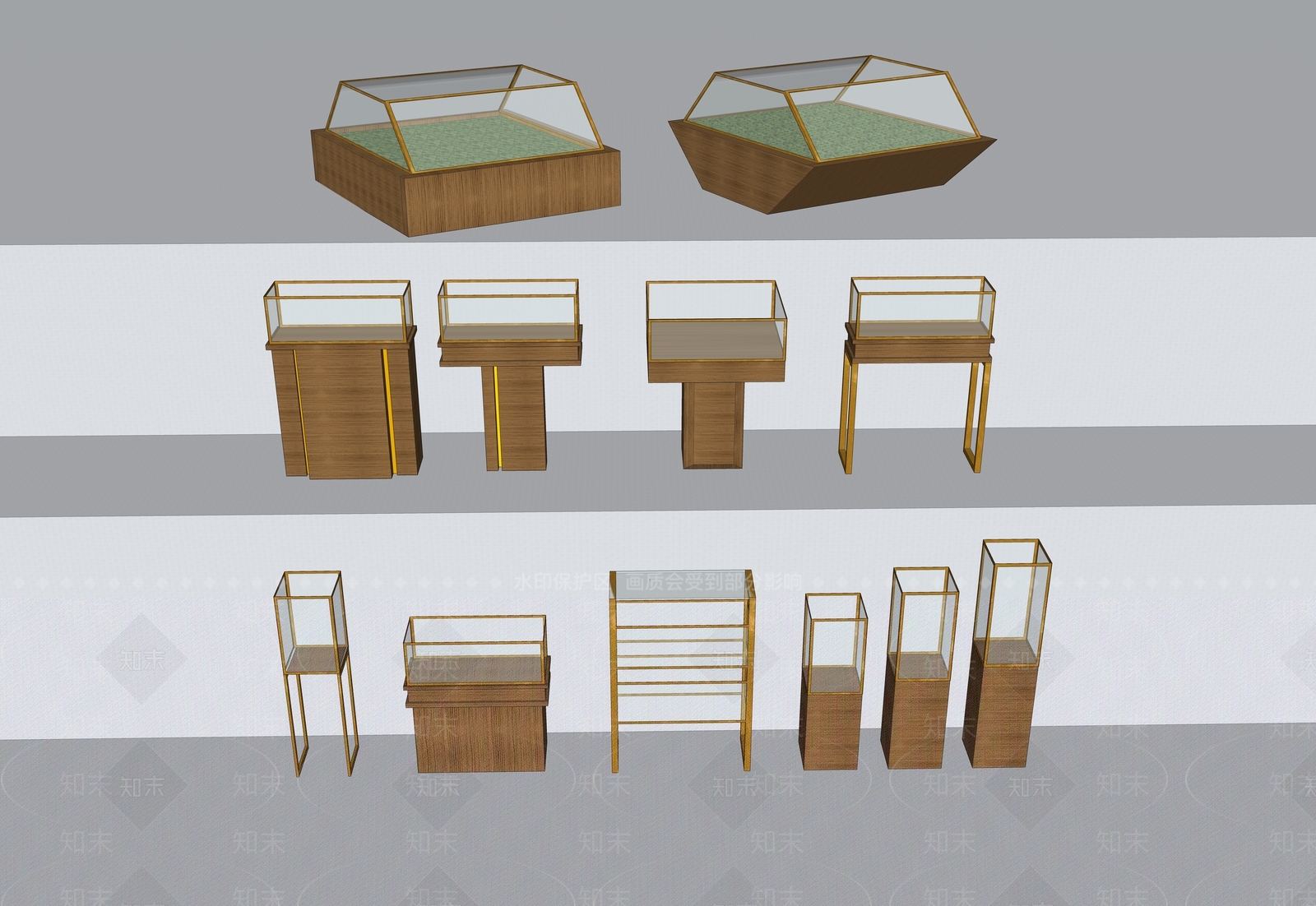 现代展柜SU模型下载【ID:798155181】