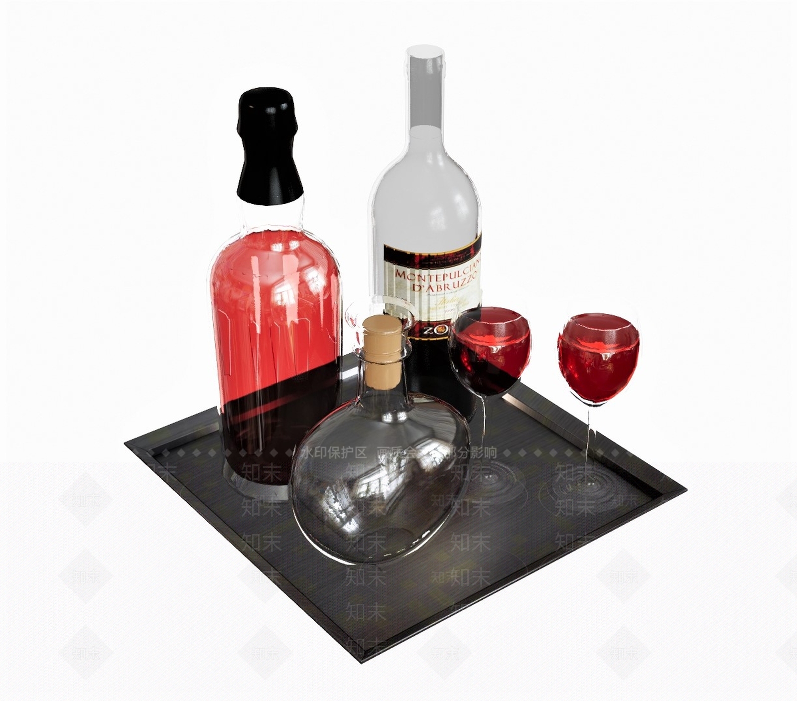 现代酒具SU模型下载【ID:798159465】