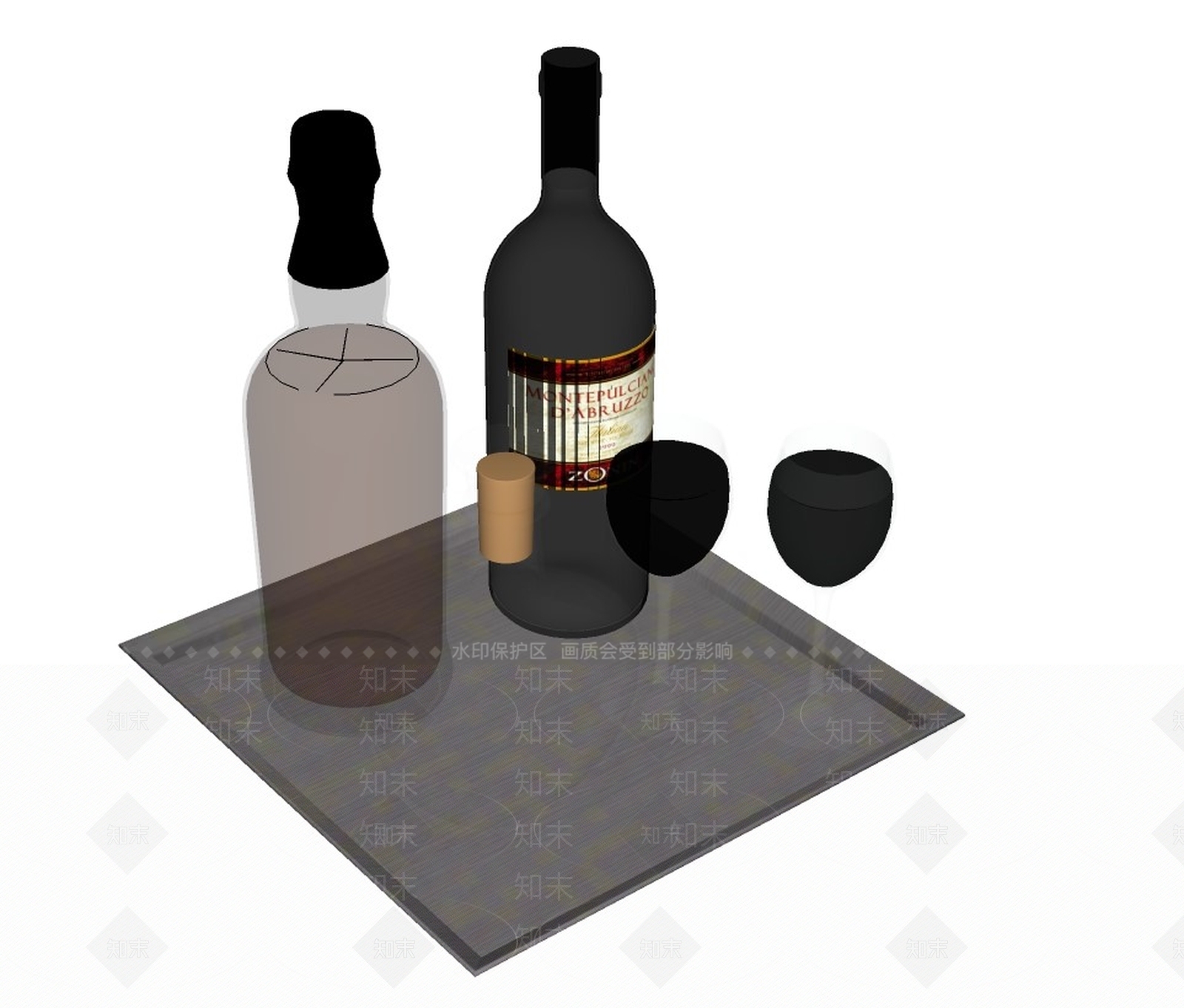 现代酒具SU模型下载【ID:798159465】