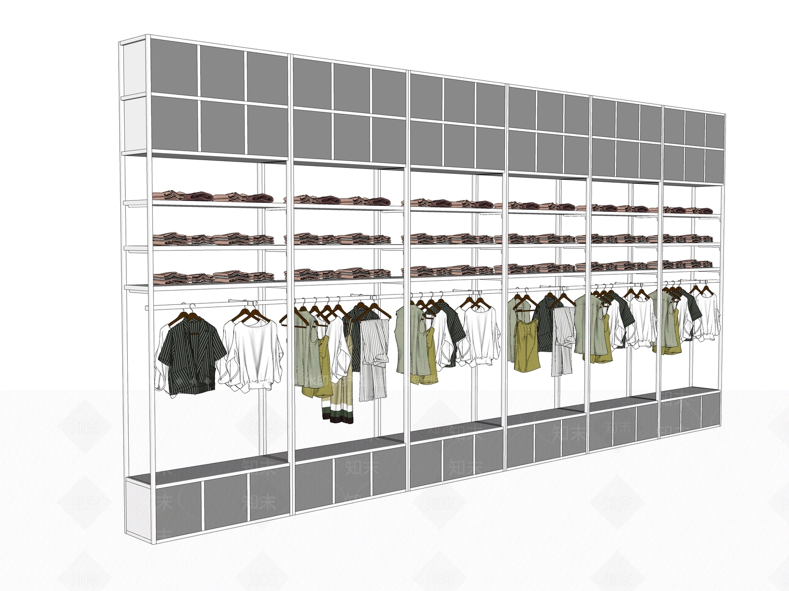 现代服装展架SU模型下载【ID:798160198】