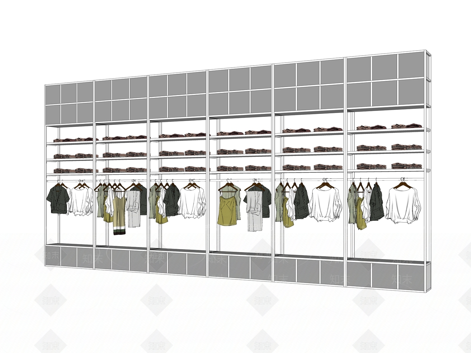 现代服装展架SU模型下载【ID:798160198】