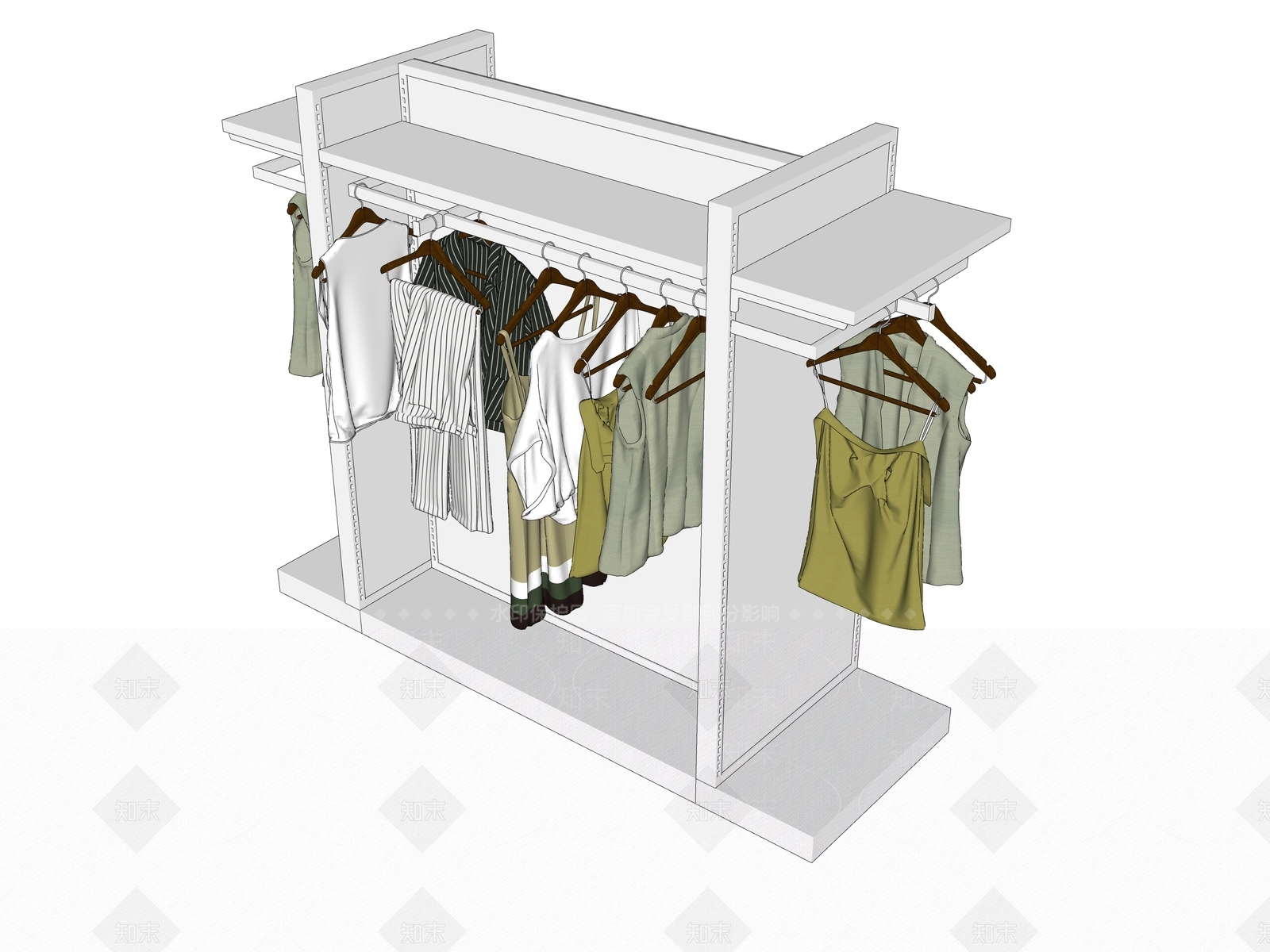 现代服装展架SU模型下载【ID:798161101】