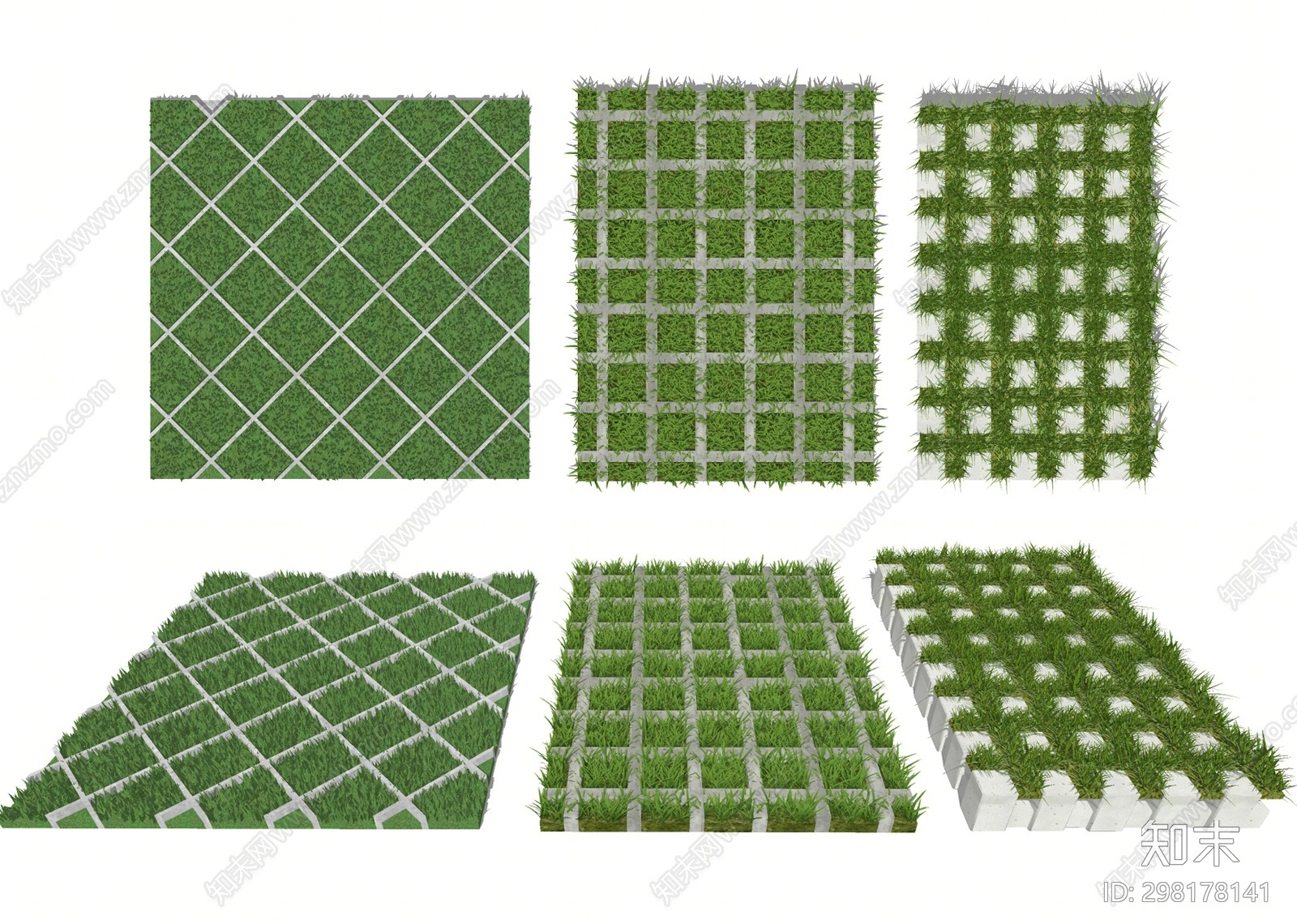 现代草坪砖SU模型下载【ID:298178141】