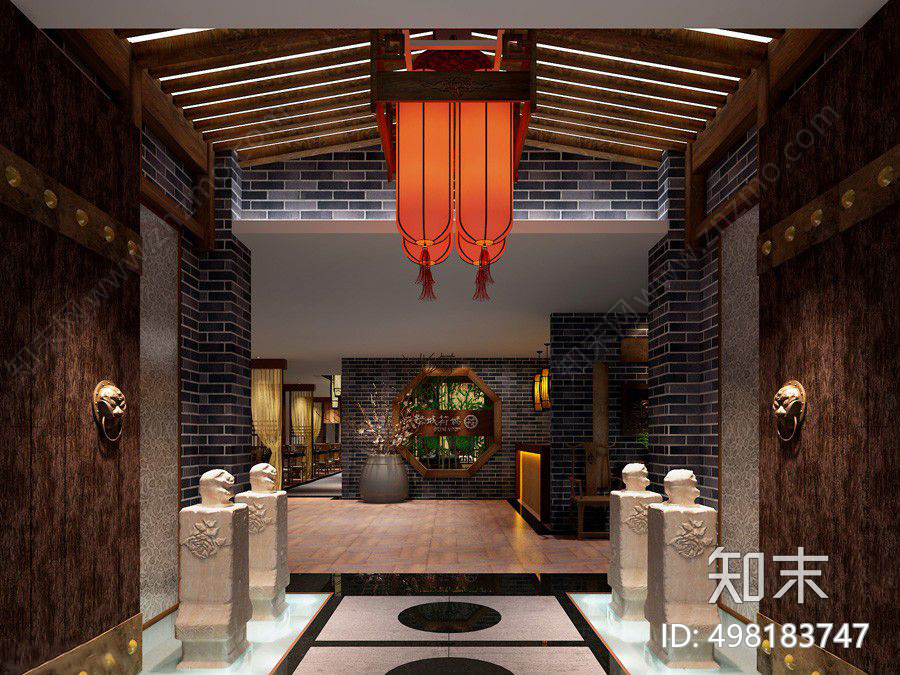 中式餐厅cad施工图下载【ID:498183747】