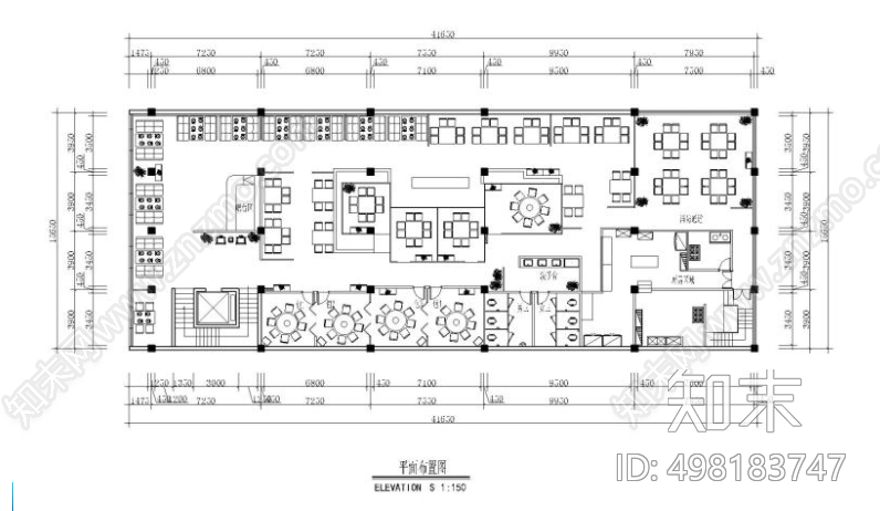 中式餐厅cad施工图下载【ID:498183747】