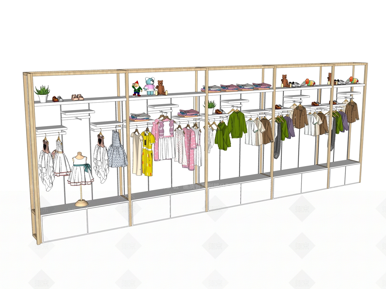 现代服装展架SU模型下载【ID:798185123】