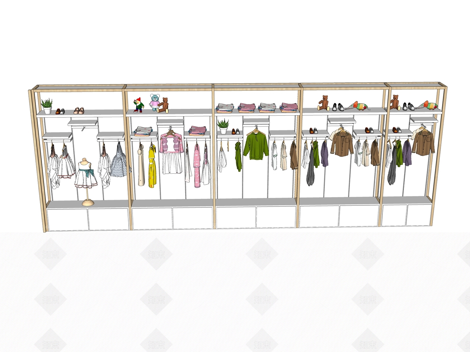 现代服装展架SU模型下载【ID:798185123】