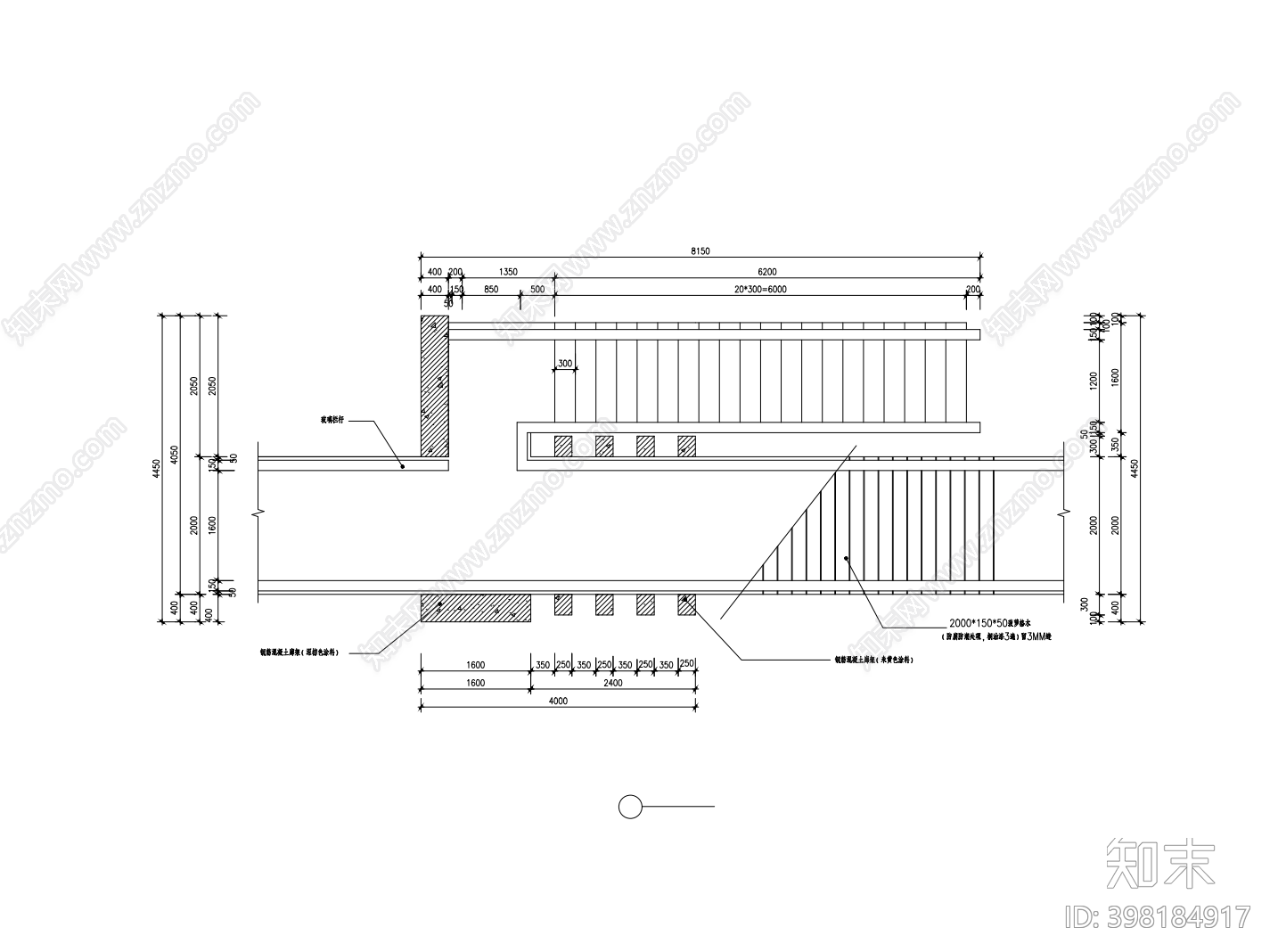现代观景平台cad施工图下载【ID:398184917】