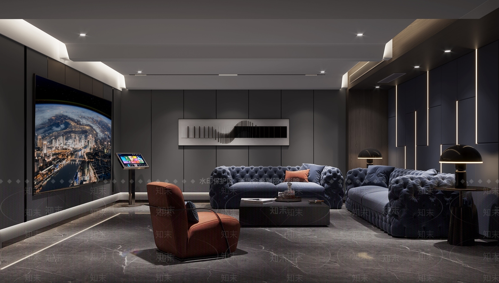 现代家居影音室3D模型下载【ID:898188936】