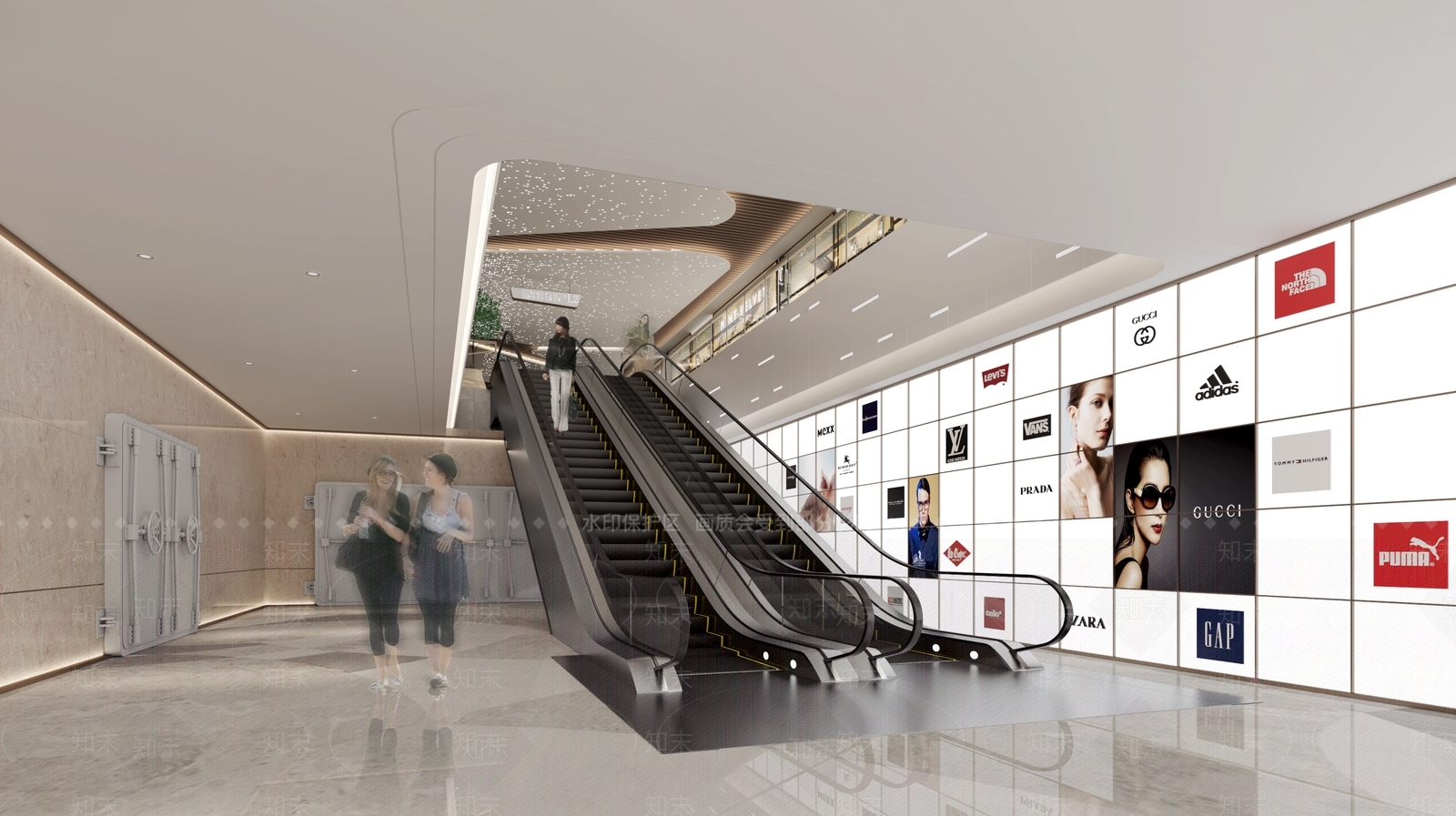 现代商场电梯3D模型下载【ID:598216337】
