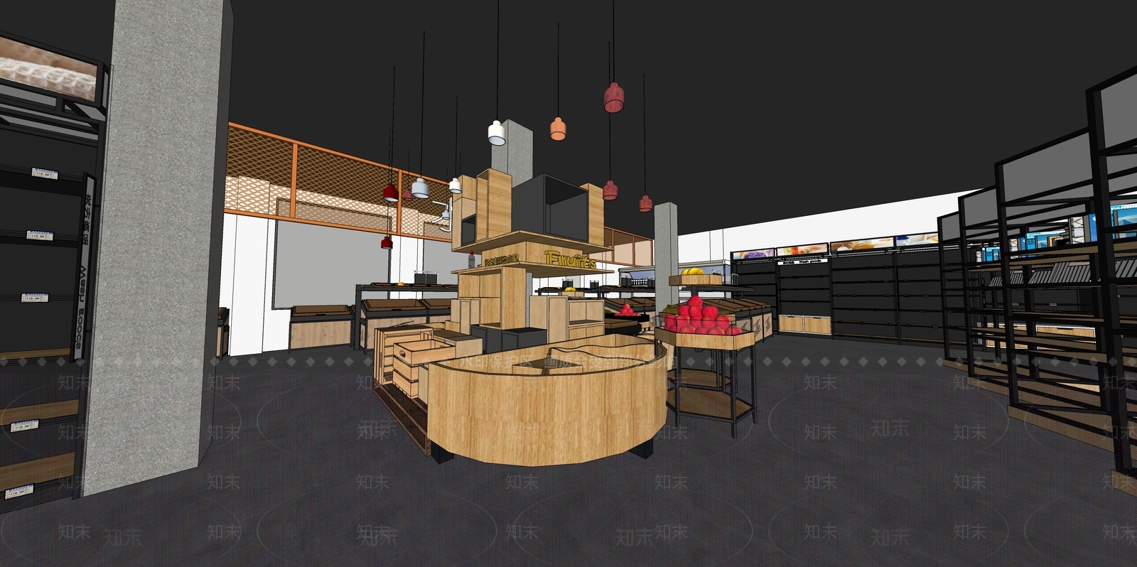 现代商业超市SU模型下载【ID:898218325】