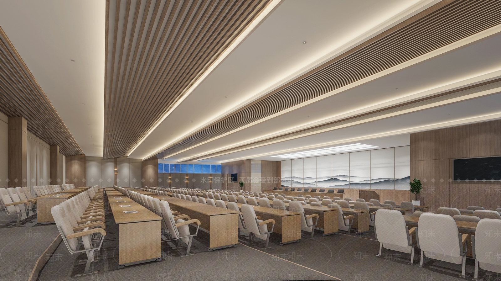 新中式酒店大会议室3D模型下载【ID:798244876】