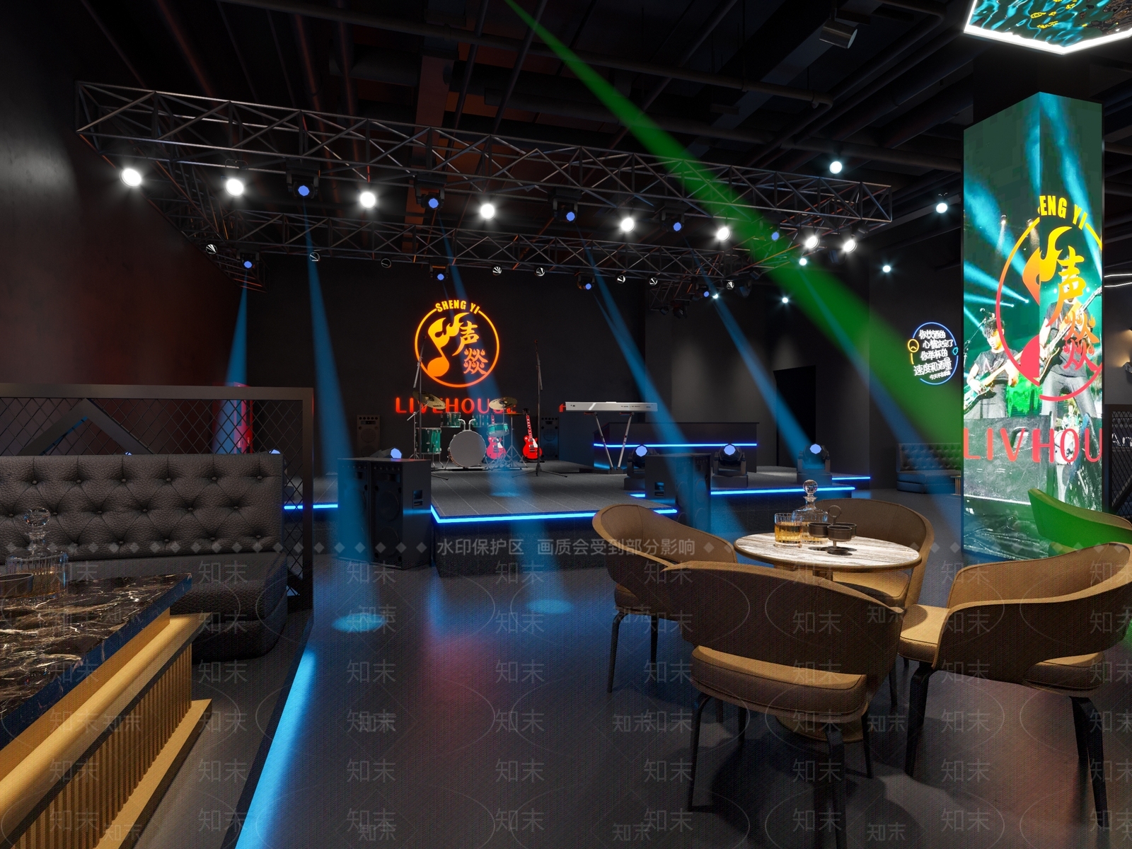 工业风酒吧3D模型下载【ID:498255435】