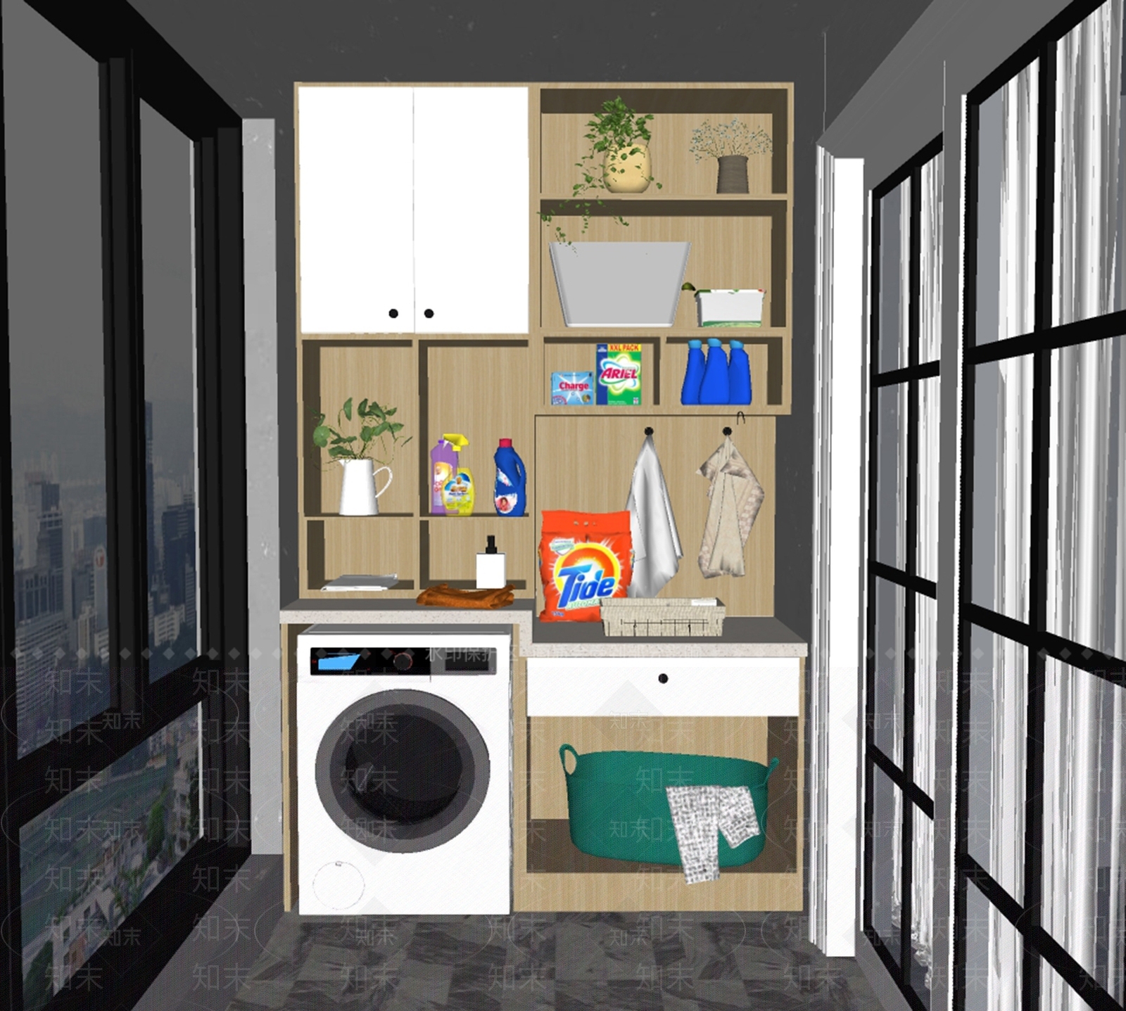 现代家居阳台SU模型下载【ID:698267579】