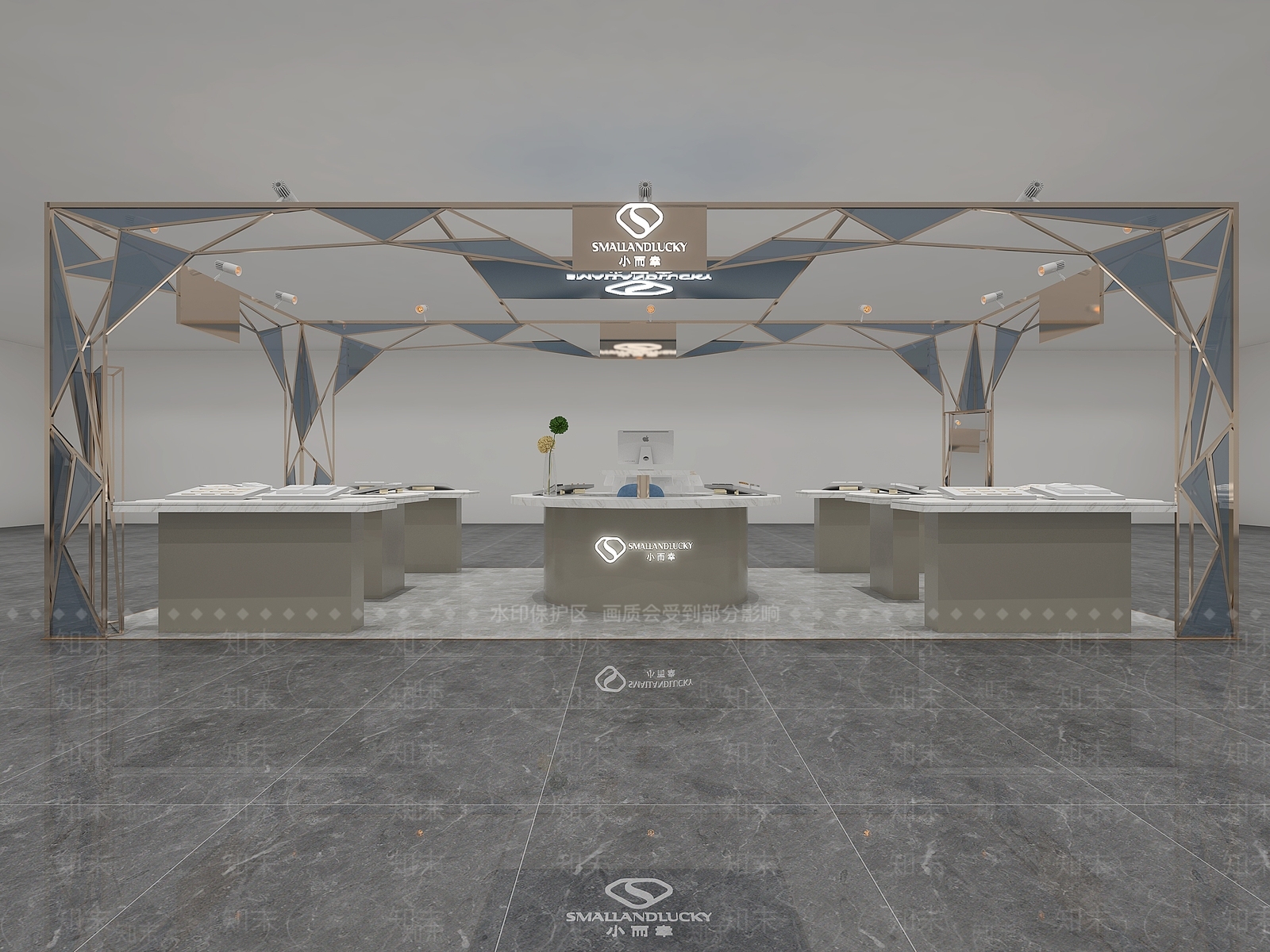 现代珠宝首饰展台3D模型下载【ID:598272868】